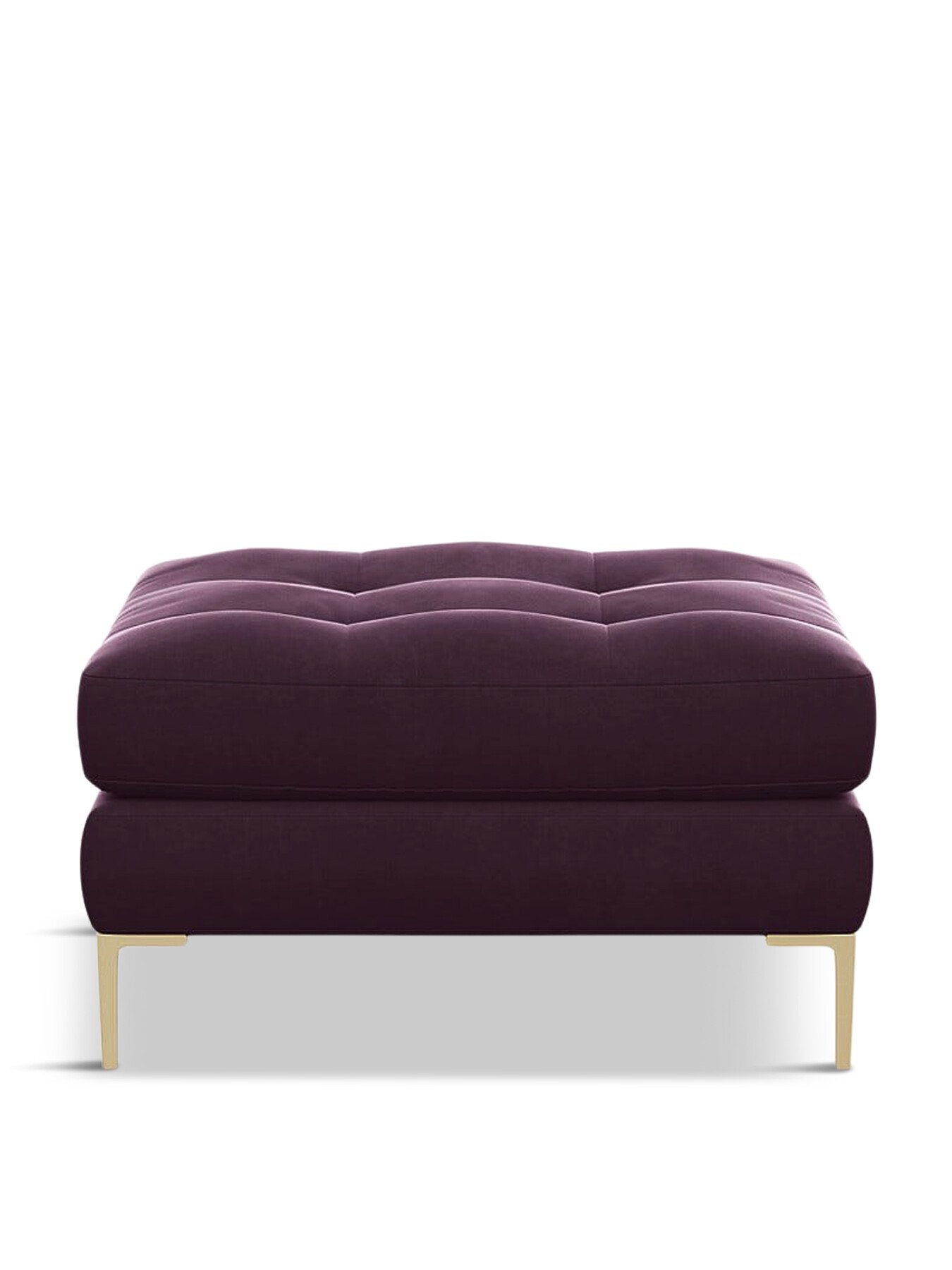 Heal’s Eton Footstool Velvet Grape Brass Feet