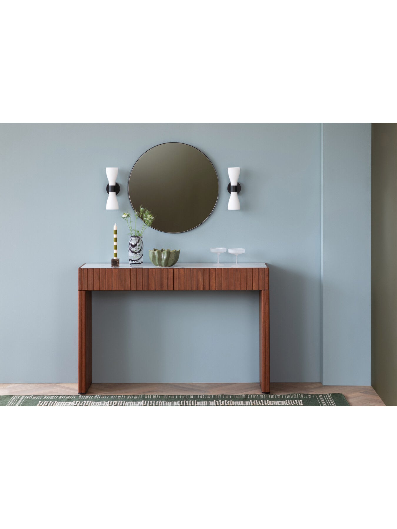 Riga Walnut Console with Ceramic