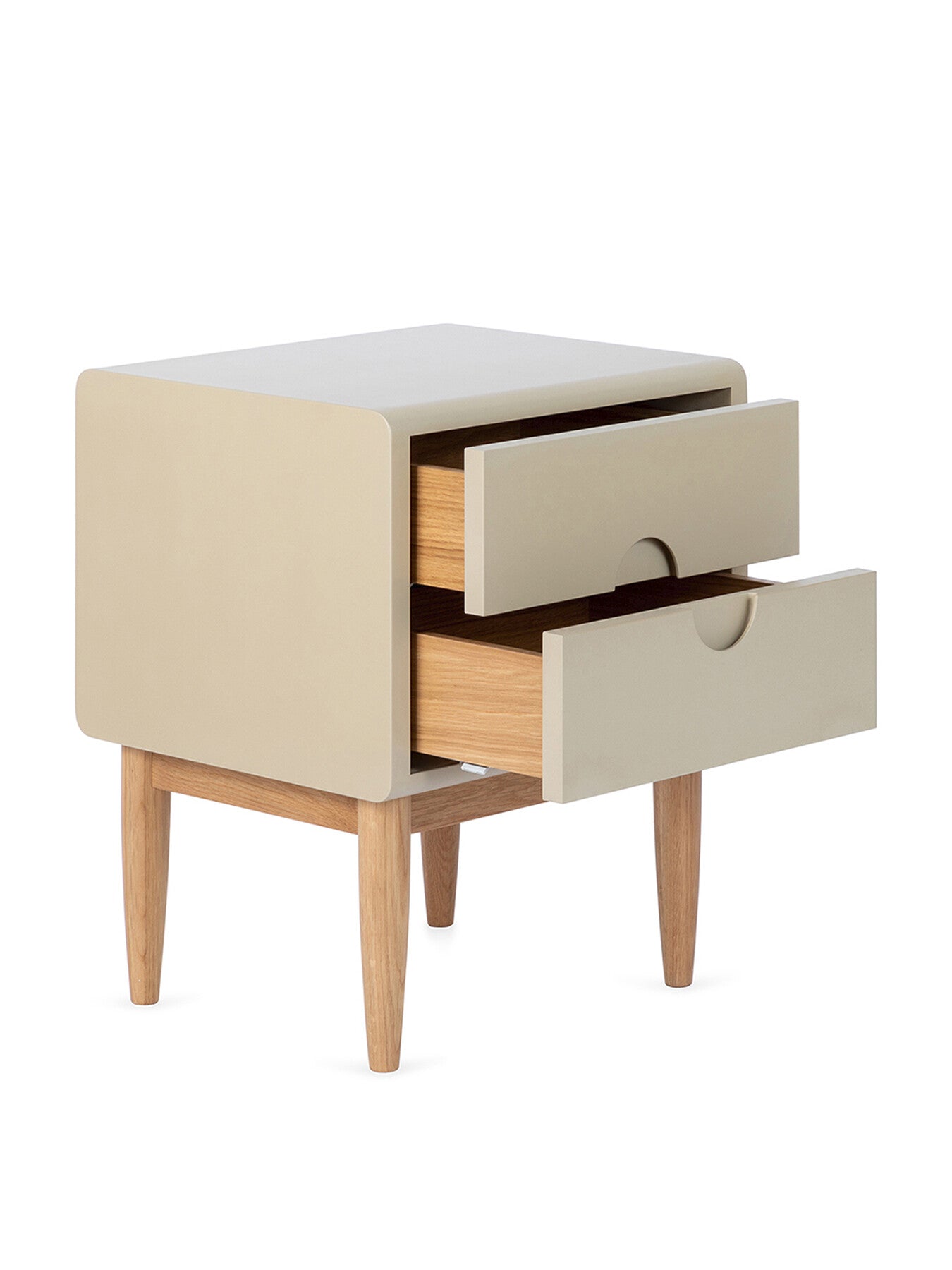 Amira 2 Drawer Bedside Table Painted Oatmeal