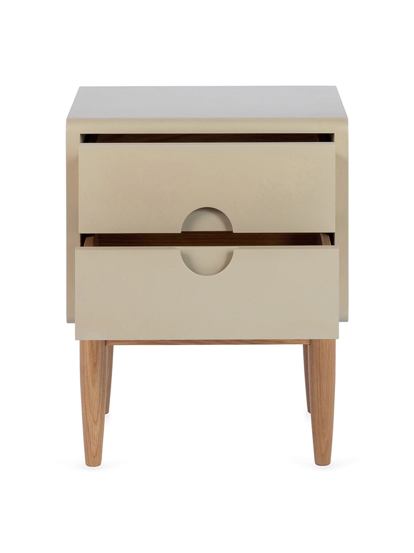 Amira 2 Drawer Bedside Table Painted Oatmeal