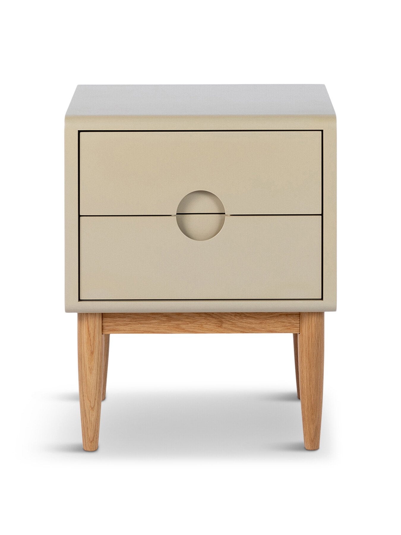 Amira 2 Drawer Bedside Table Painted Oatmeal