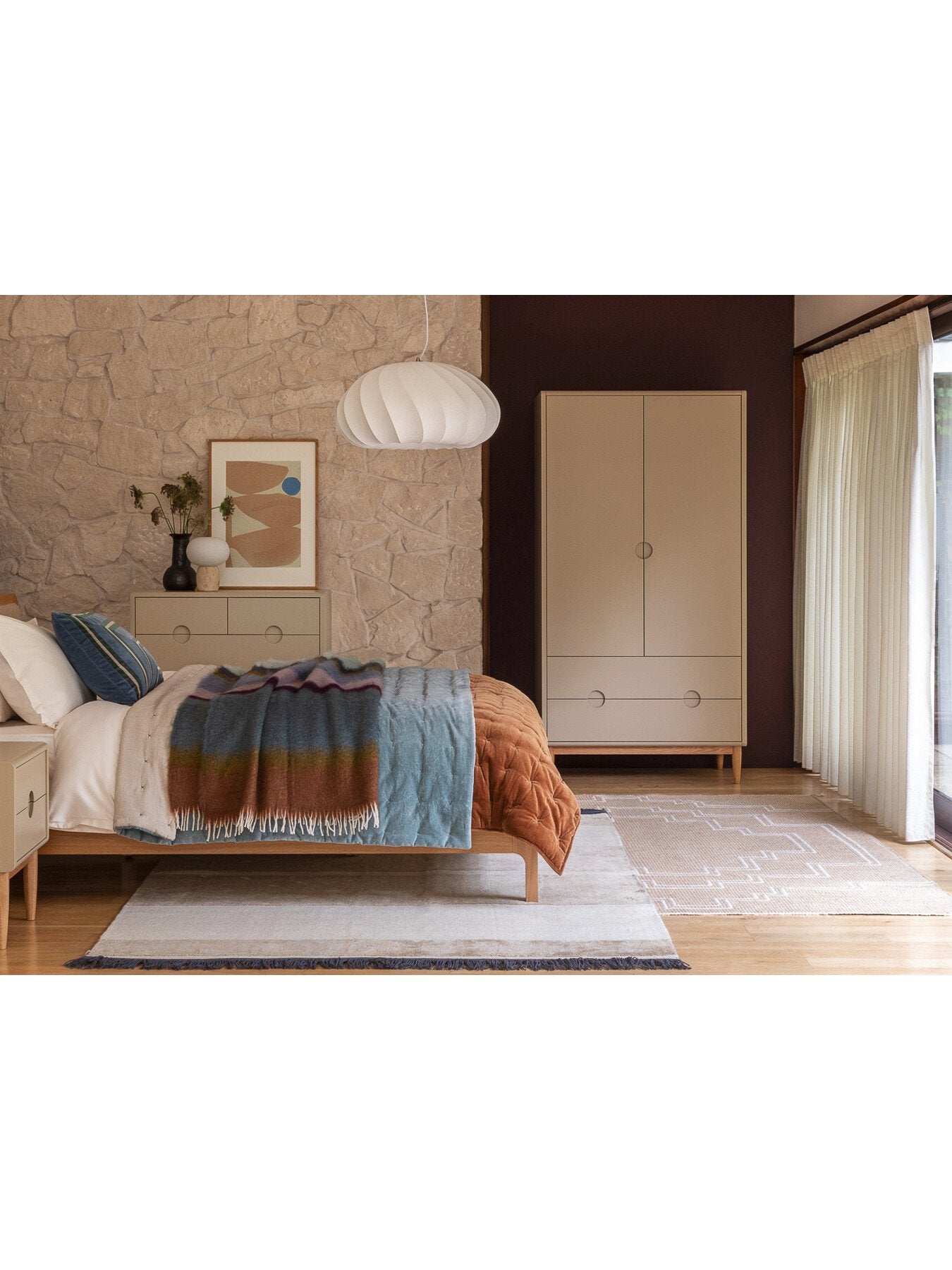 Amira Double Wardrobe Painted Oatmeal