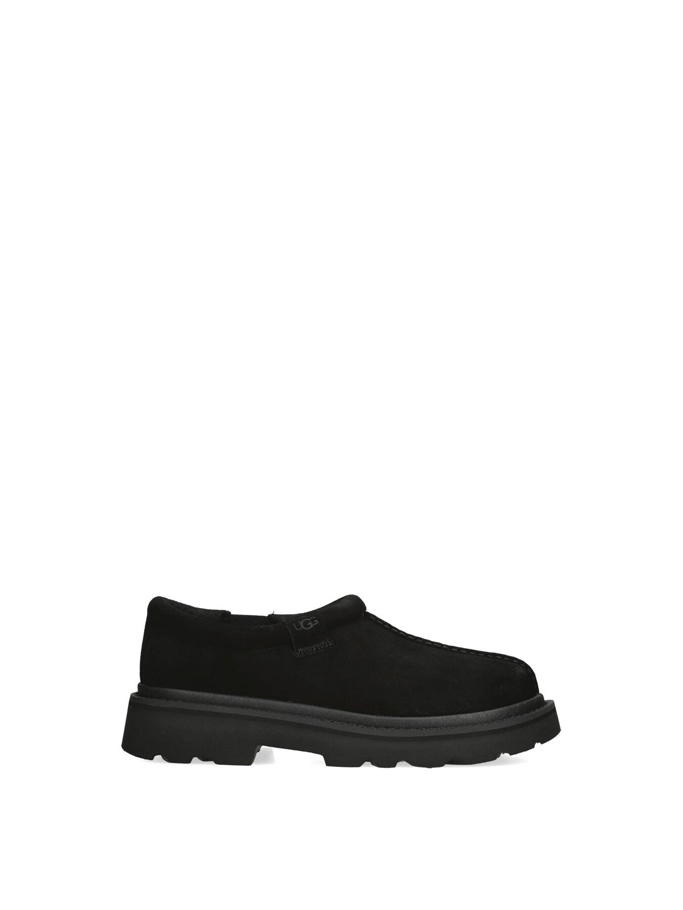 Mens Tasman Lug Suede Mules Black
