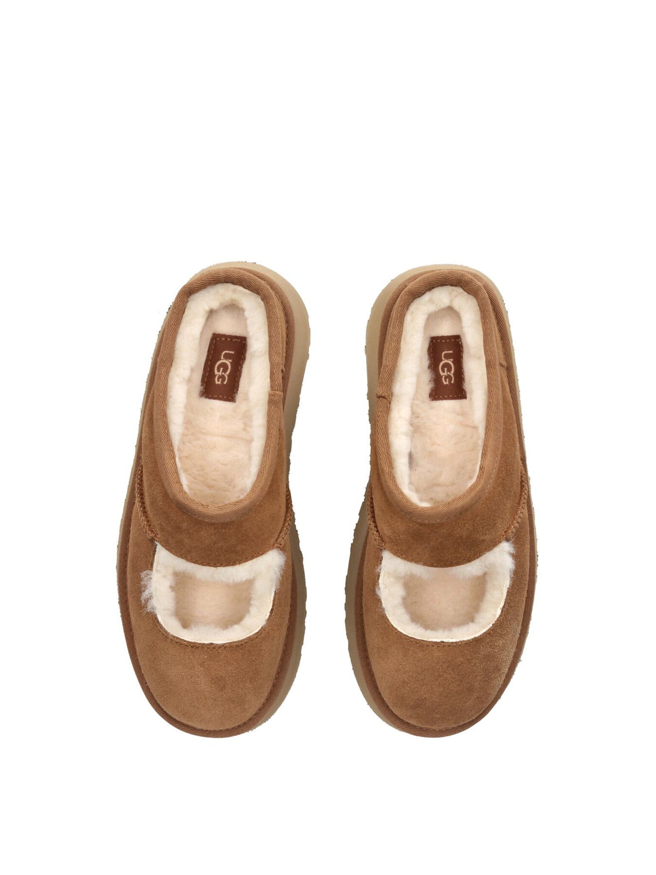 Womens Bea Mary Jane Suede Flatform Chestnut