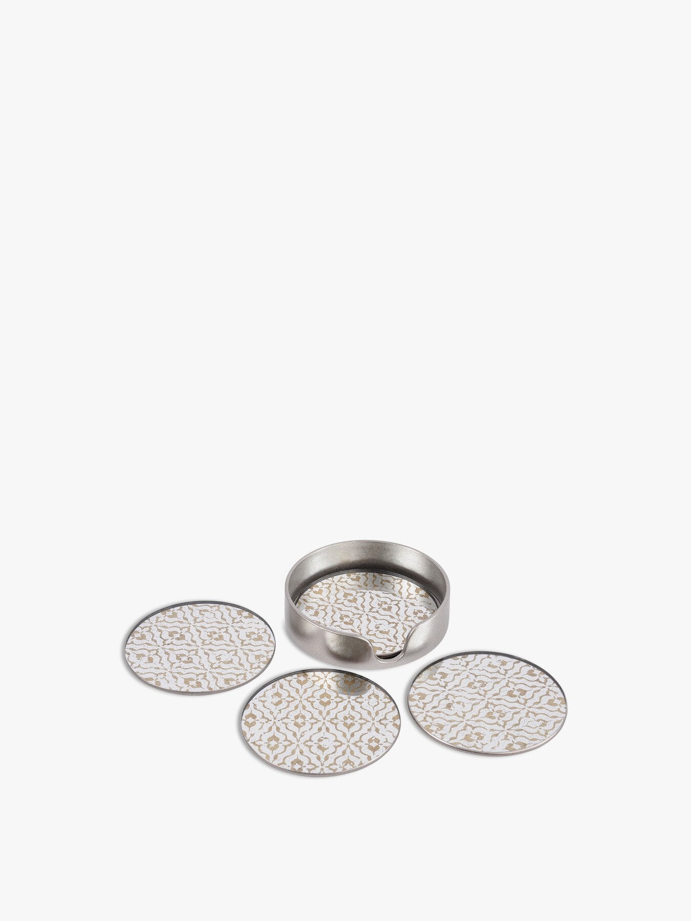 Vienna Antique Gold Set Of 4 Diamond Coasters