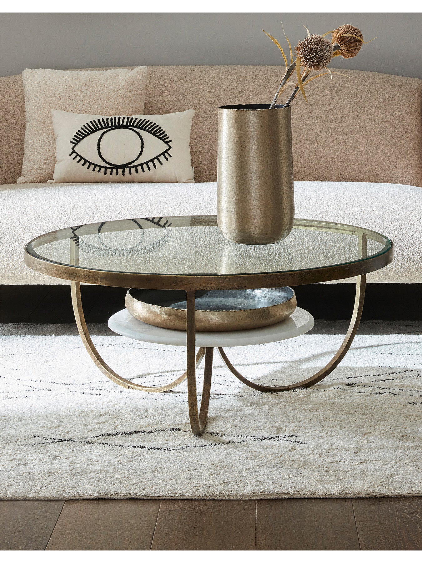 Nolita White Marble And Antique Coffee Table
