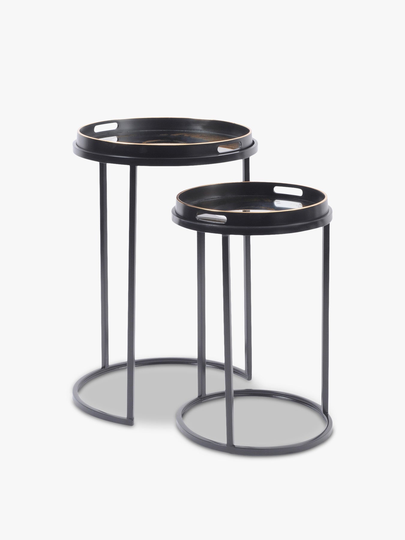 Gold and Black Swirl Tables (Set of 2)