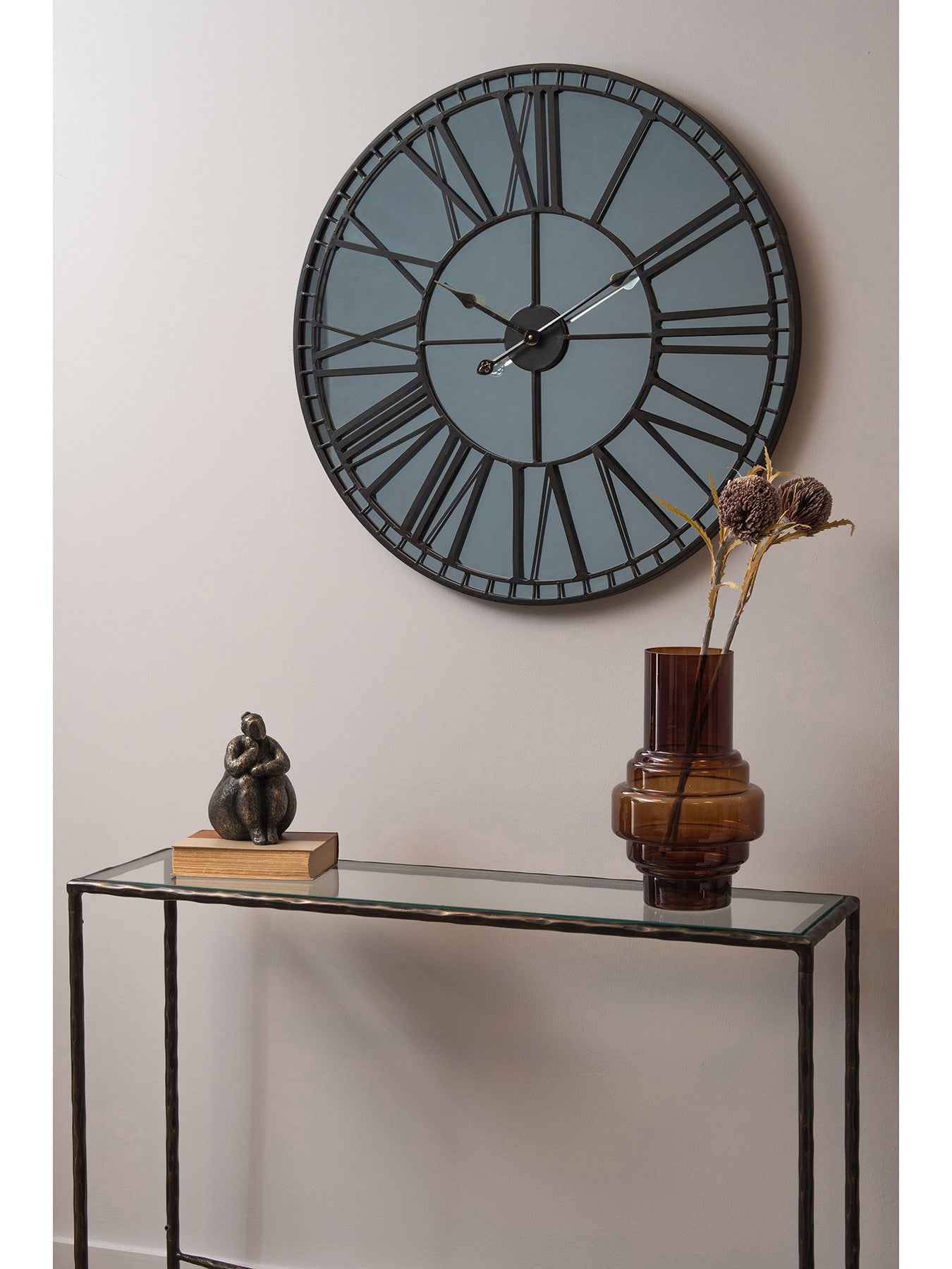 Skeleton Mirror Wall Clock