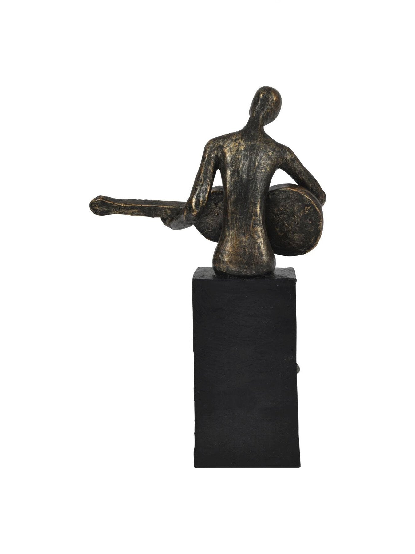 Antique Edward Guitarist on Block Sculpture