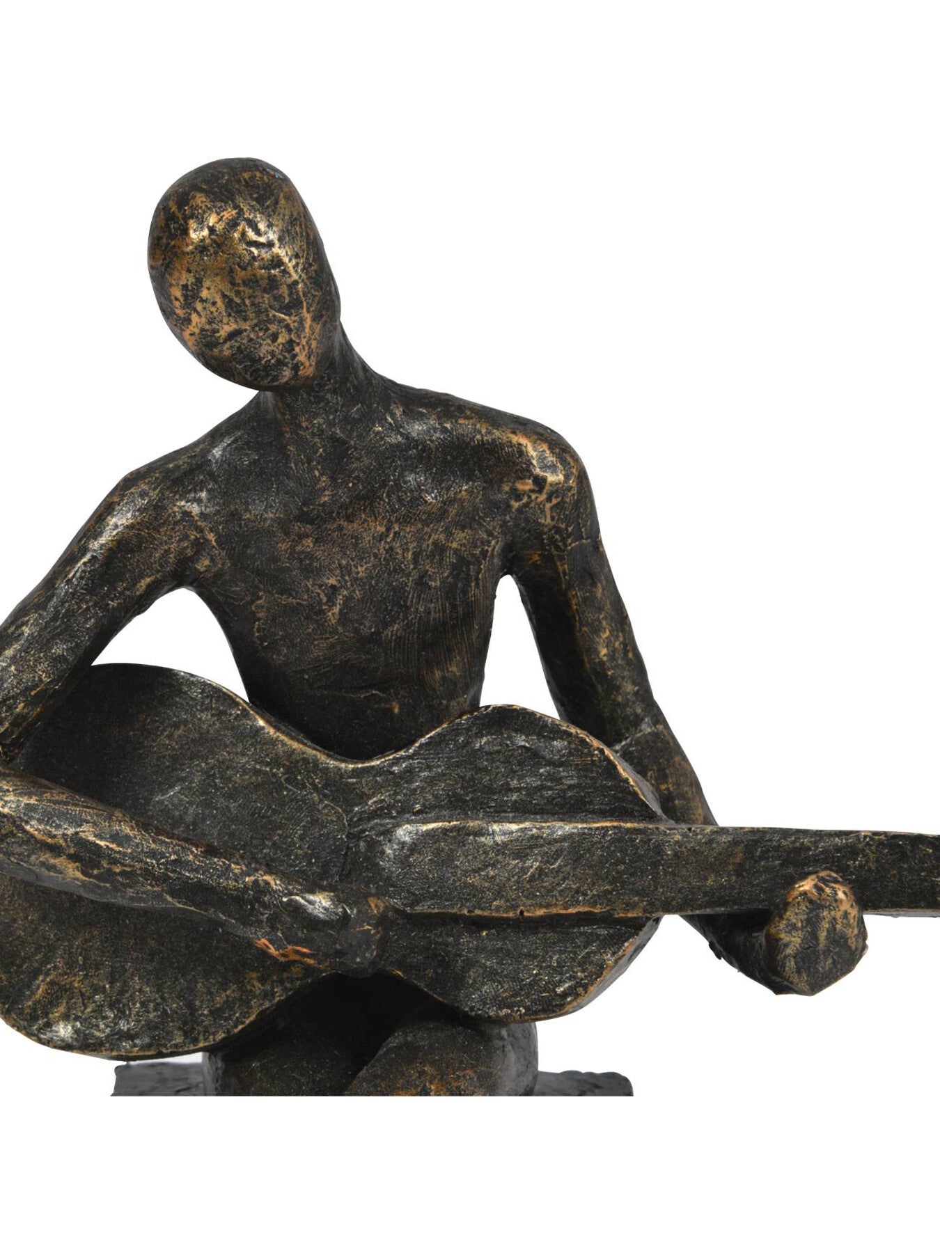 Antique Edward Guitarist on Block Sculpture