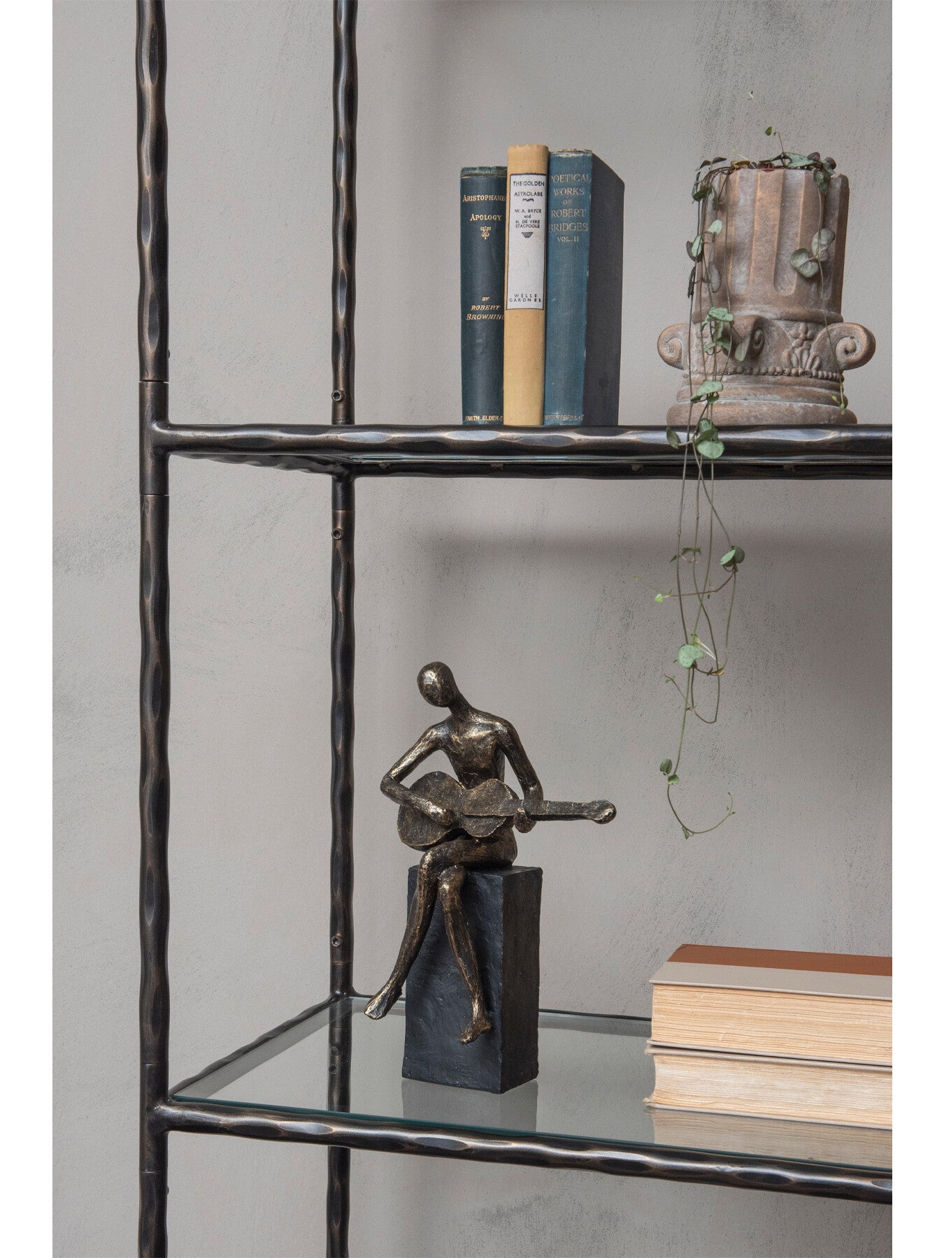 Antique Edward Guitarist on Block Sculpture