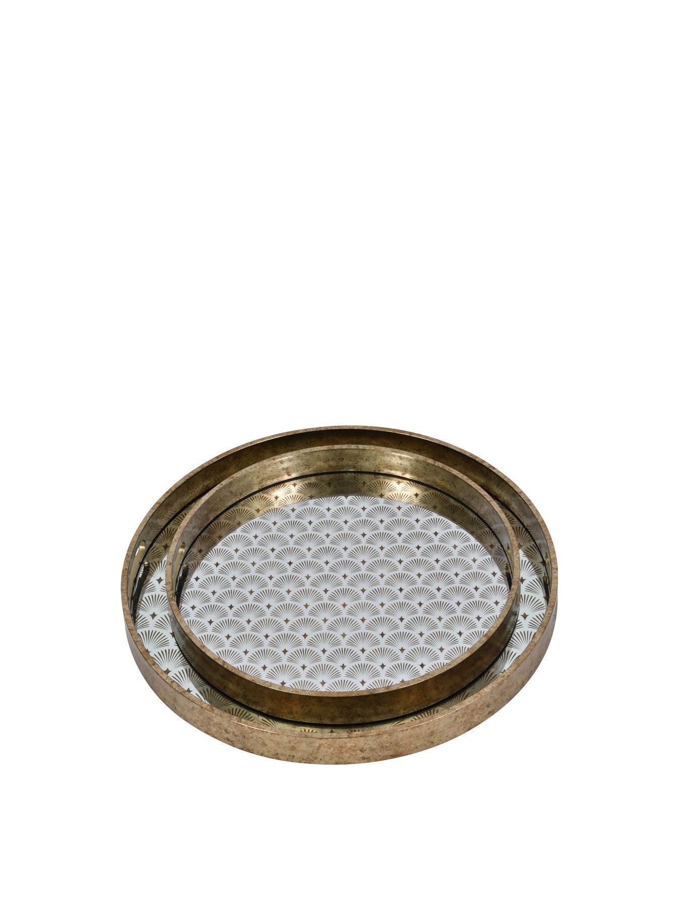 Golden Scallop Set of 2 Trays