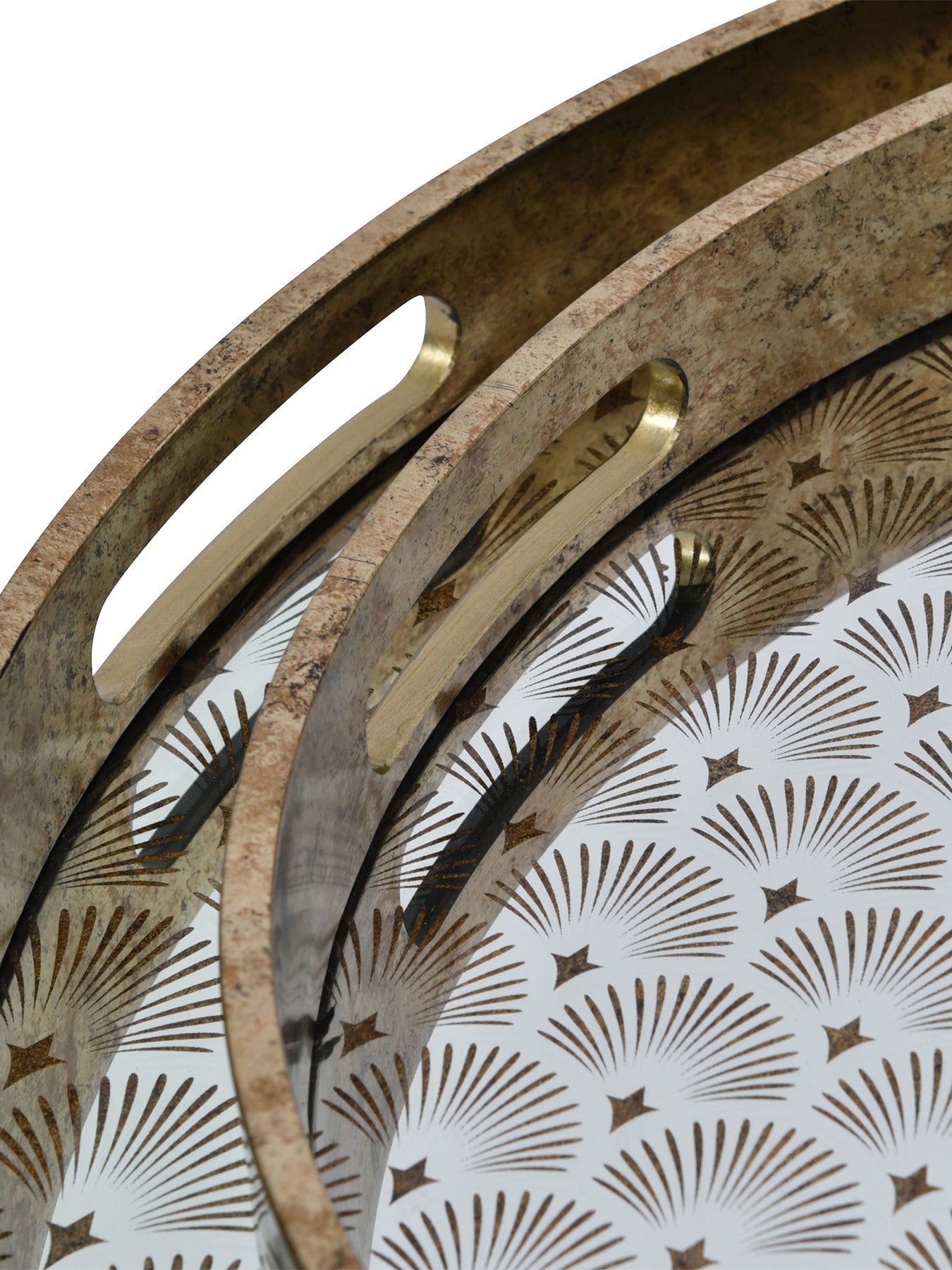 Golden Scallop Set of 2 Trays