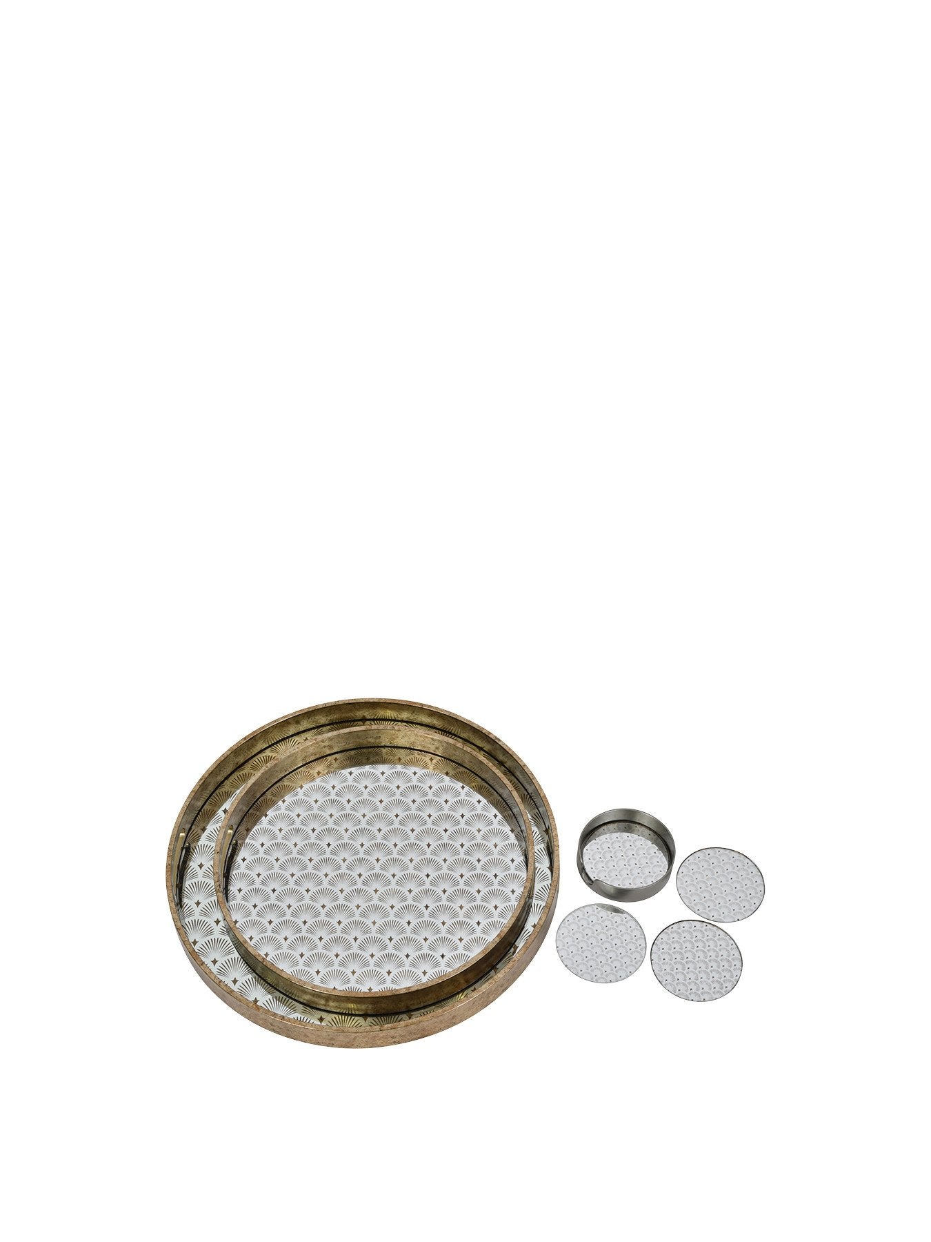 Golden Scallop Set of 2 Trays