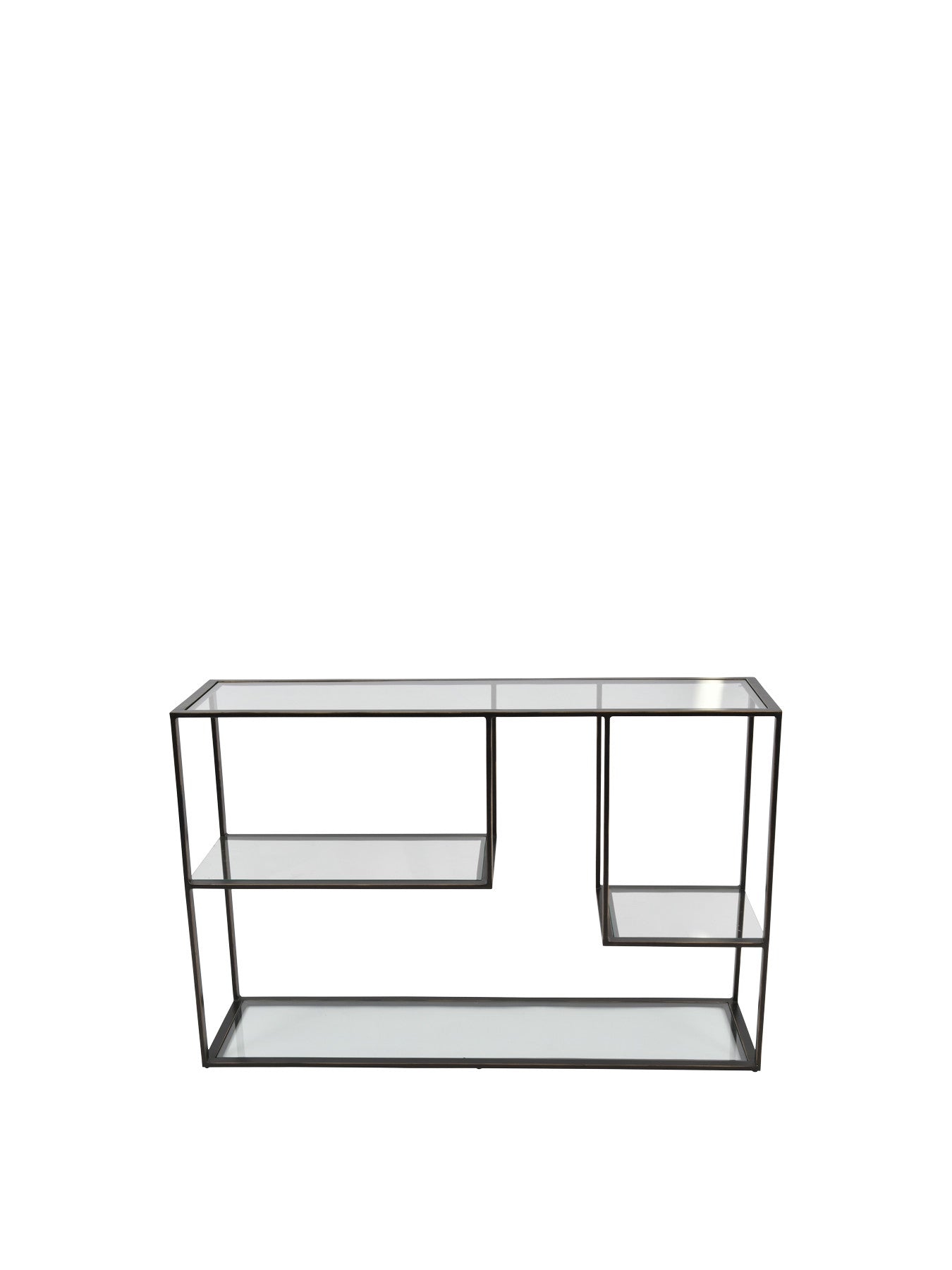 Deveraux Gilded Metal and Glass Console Table