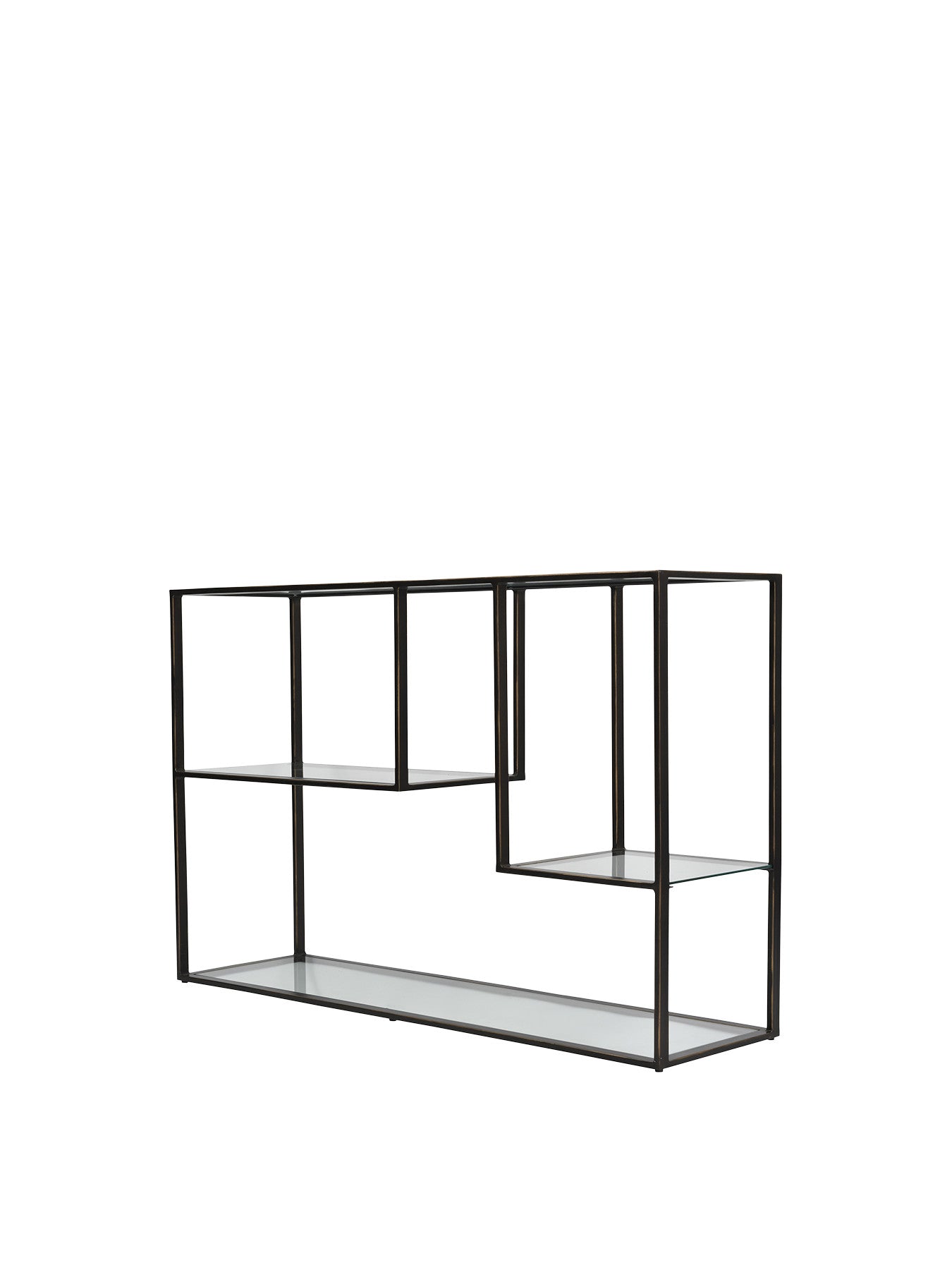 Deveraux Gilded Metal and Glass Console Table