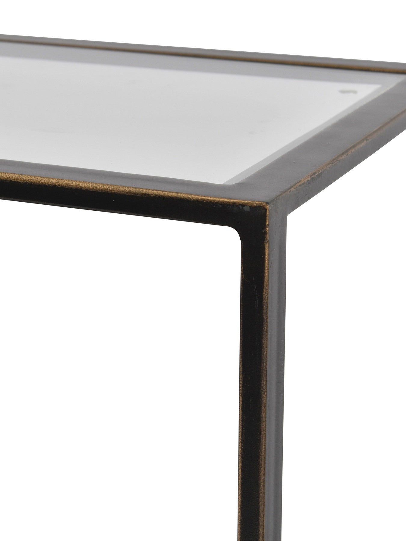 Deveraux Gilded Metal and Glass Console Table