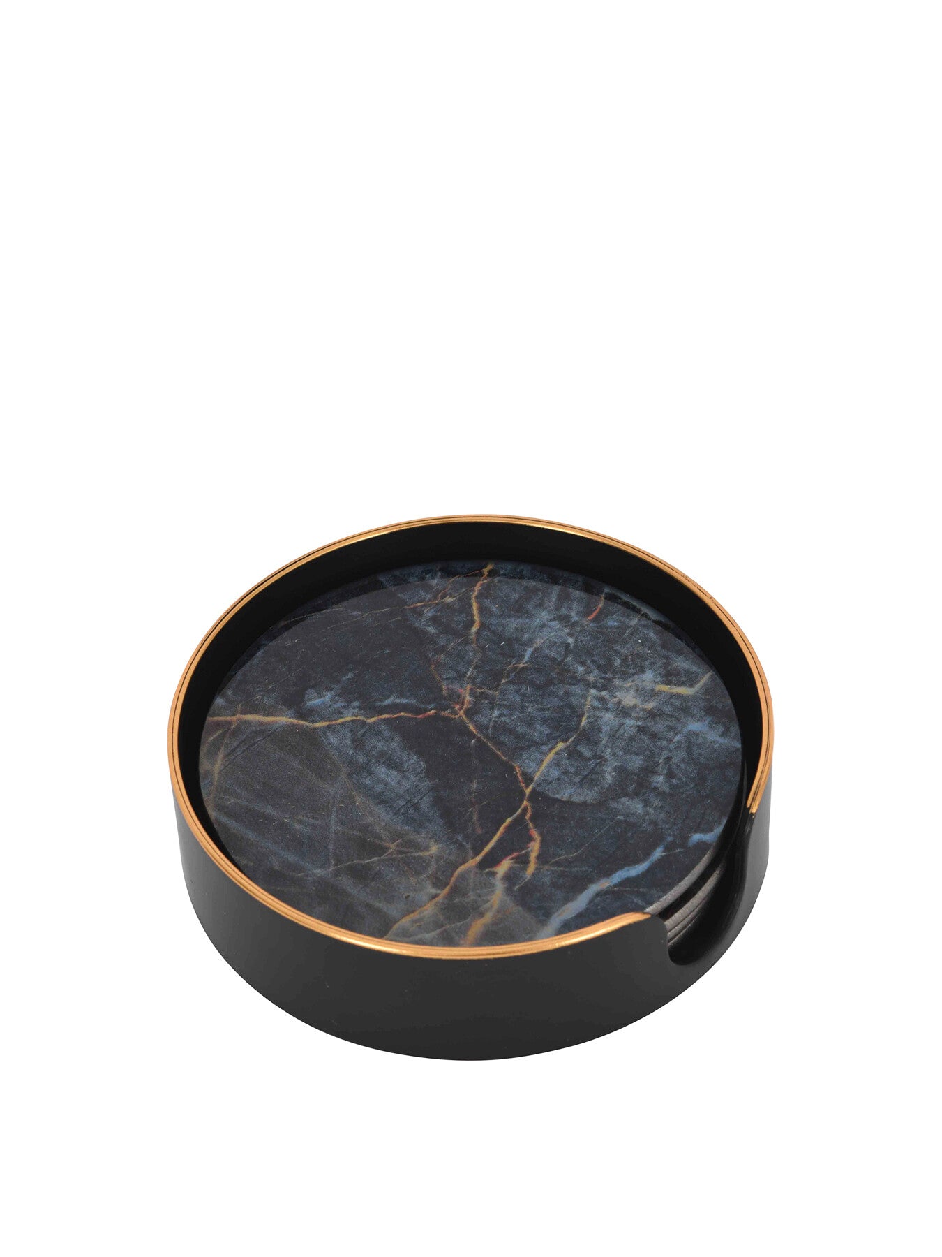 Vesuvius Black and Gold Set of 4 Coasters