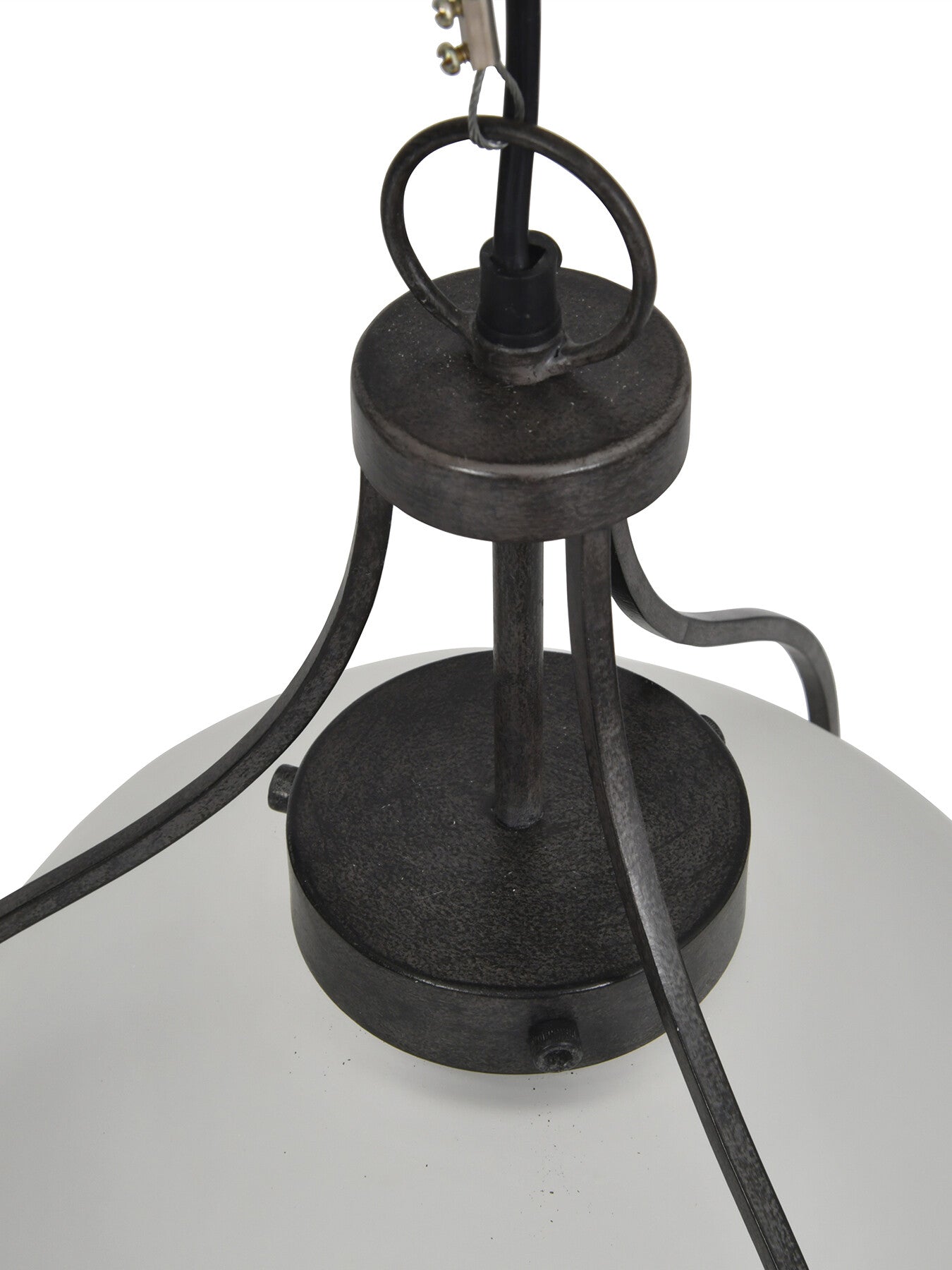 Jupiter Globe Pendant Oak Wood Finish Frosted Glass