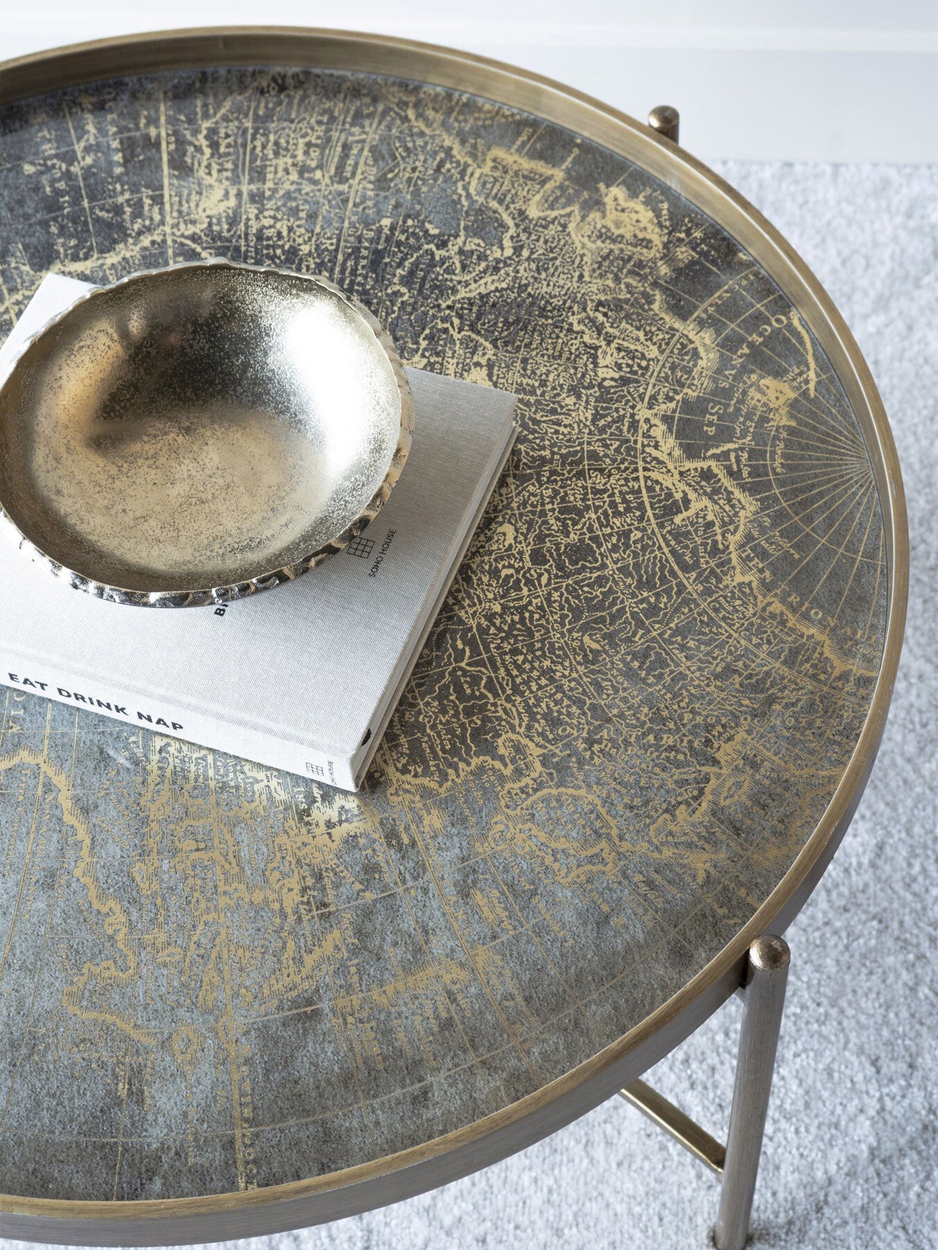 Vienna Antique Atlas Coffee Tray Table