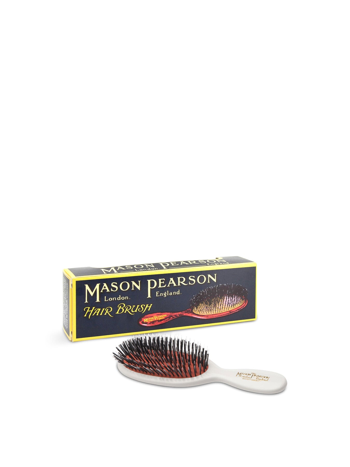 Pocket Bristle Nylon Hairbrush Ivory White