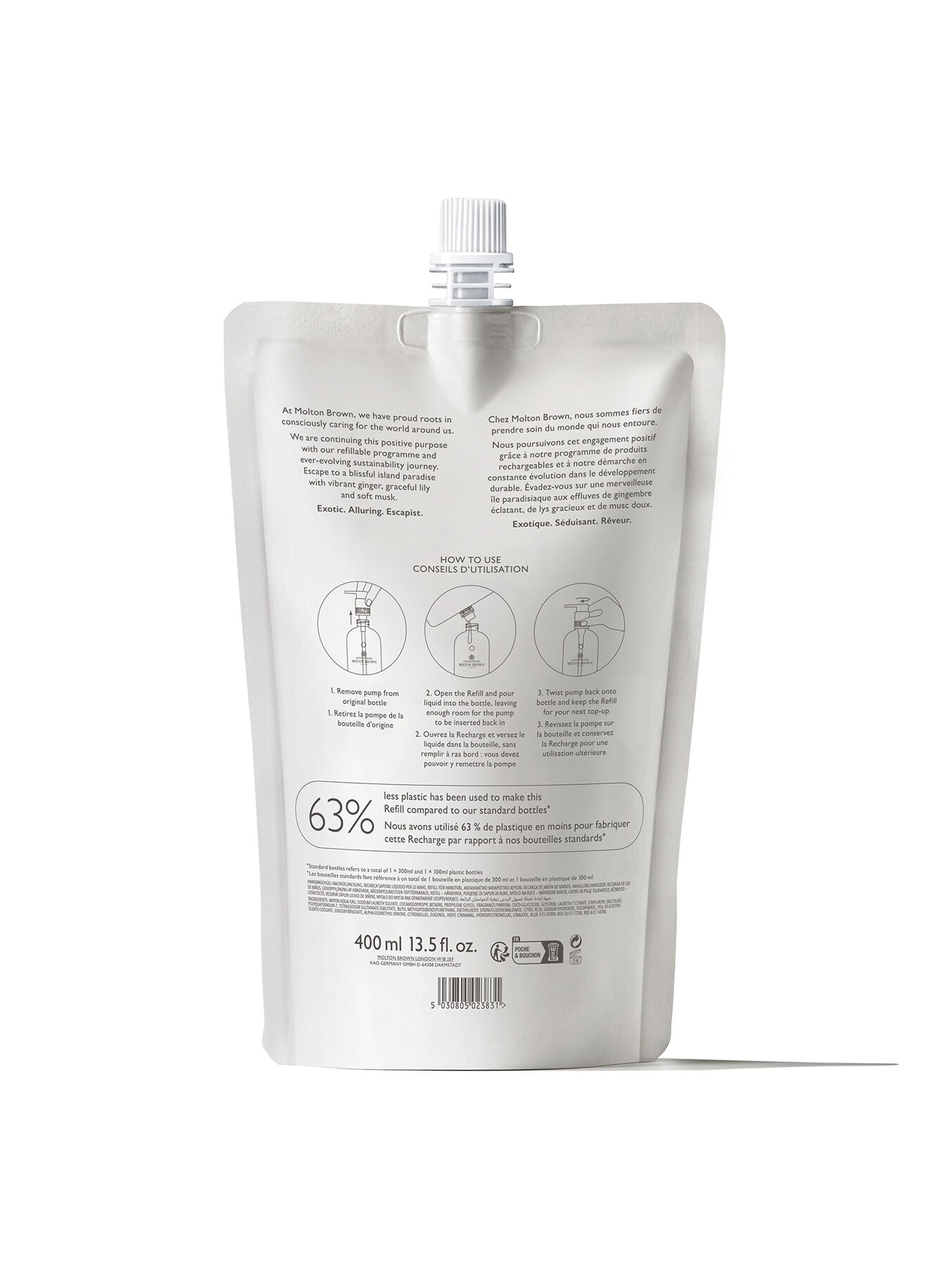 Heavenly Gingerlily Fine Liquid Hand Wash Refill 400ml