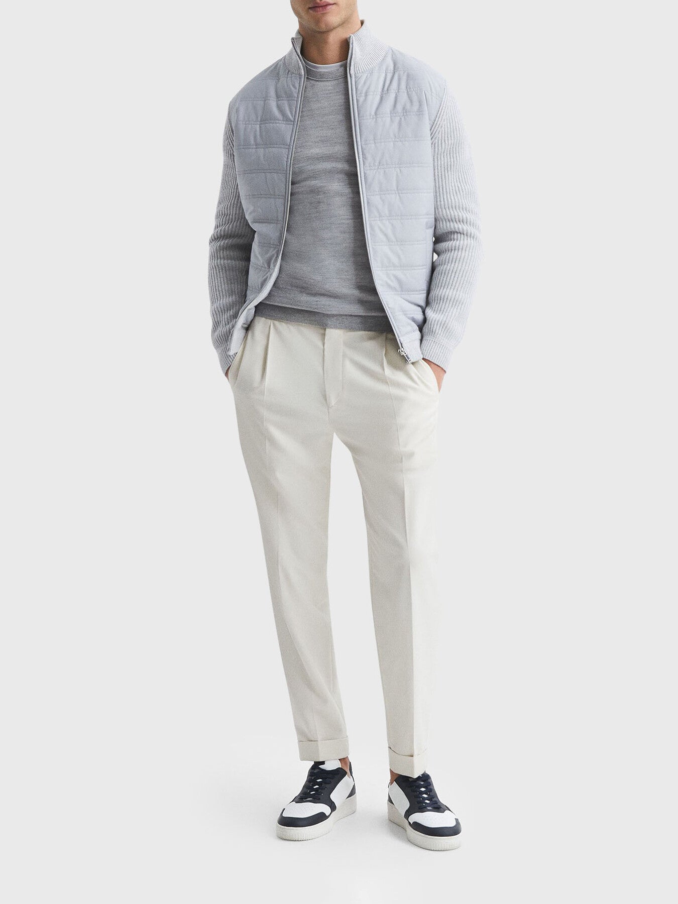 Trainer Hybrid Zip Through Quilted Jumper