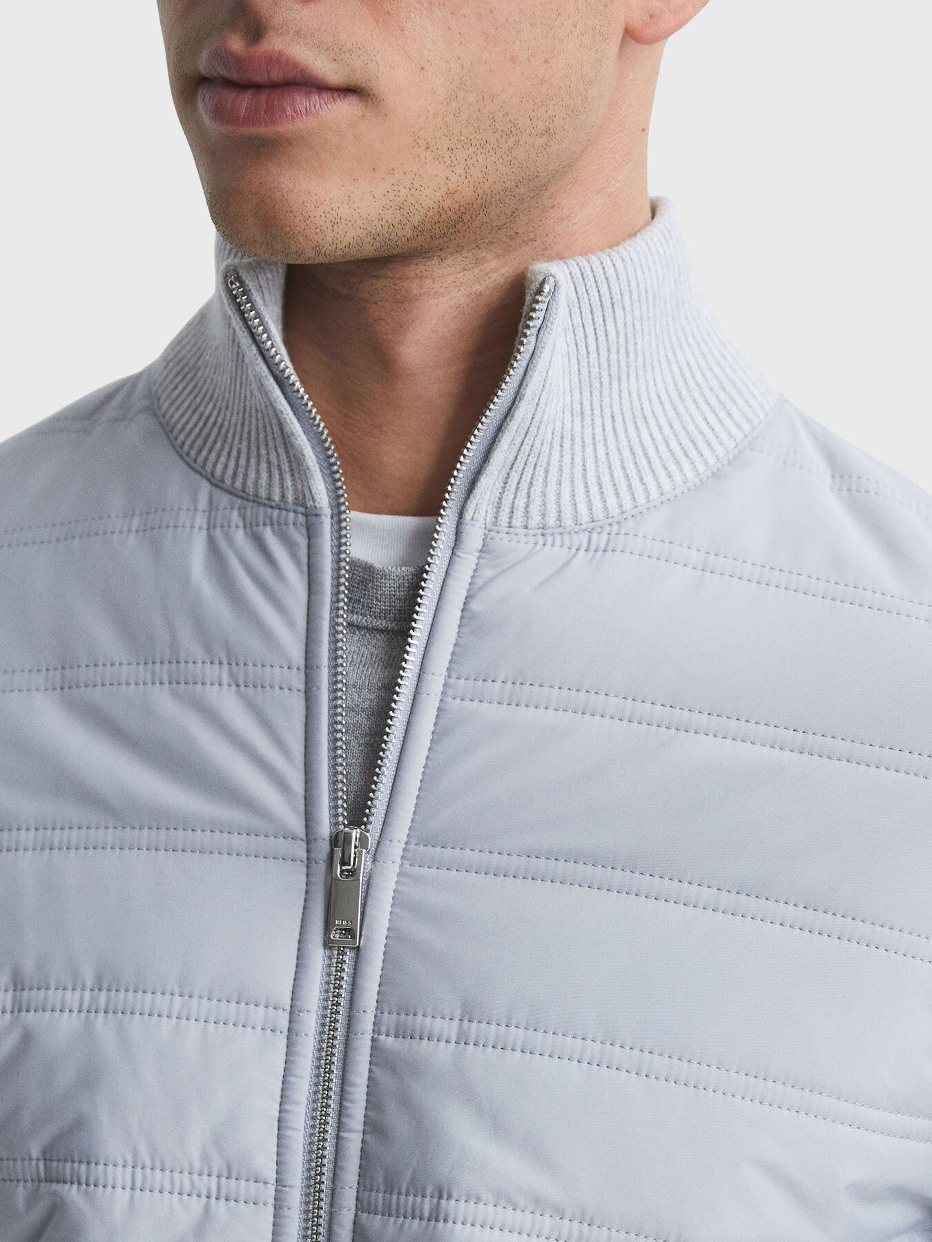 Trainer Hybrid Zip Through Quilted Jumper