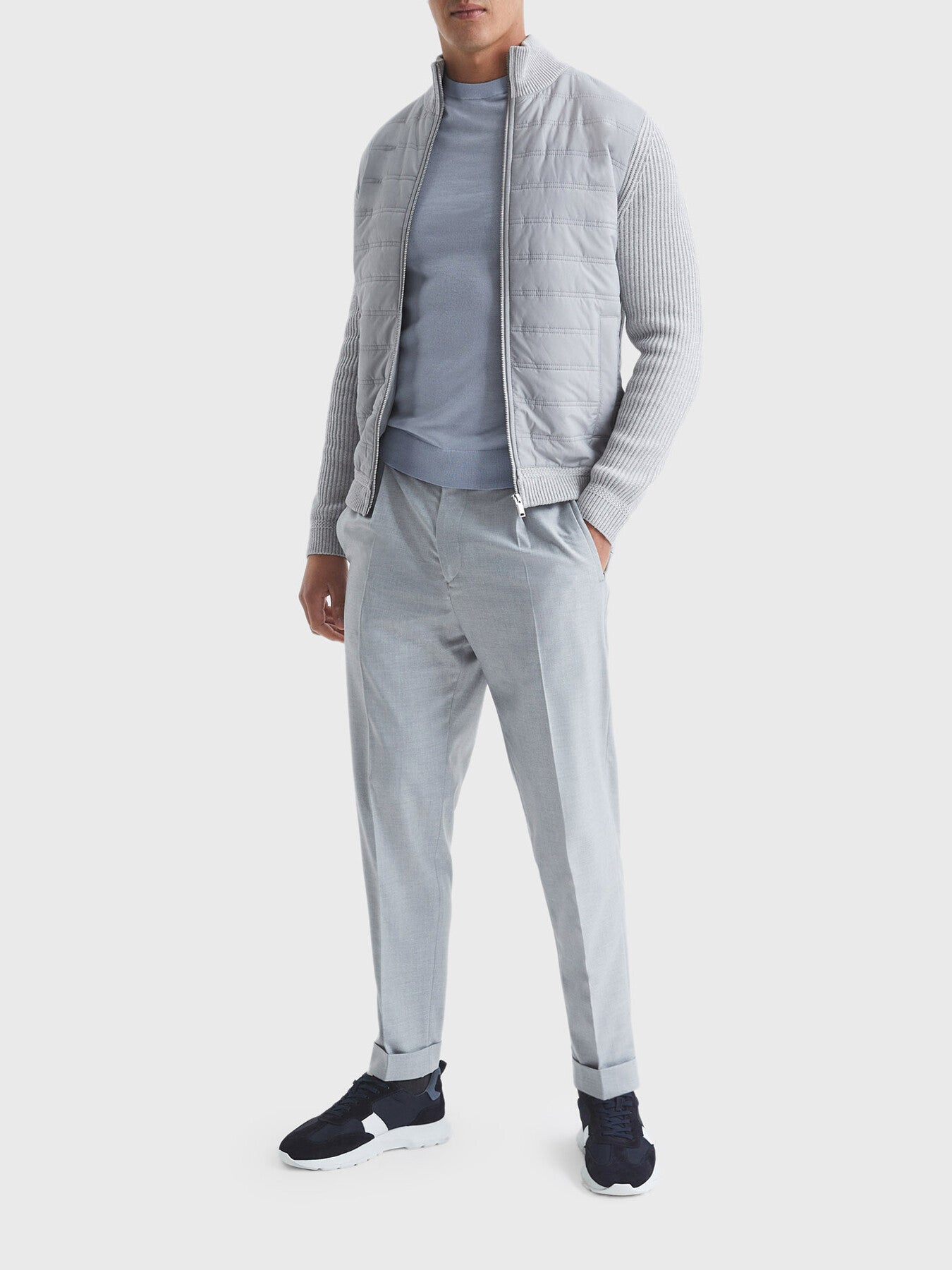 Trainer Hybrid Zip Through Quilted Jumper