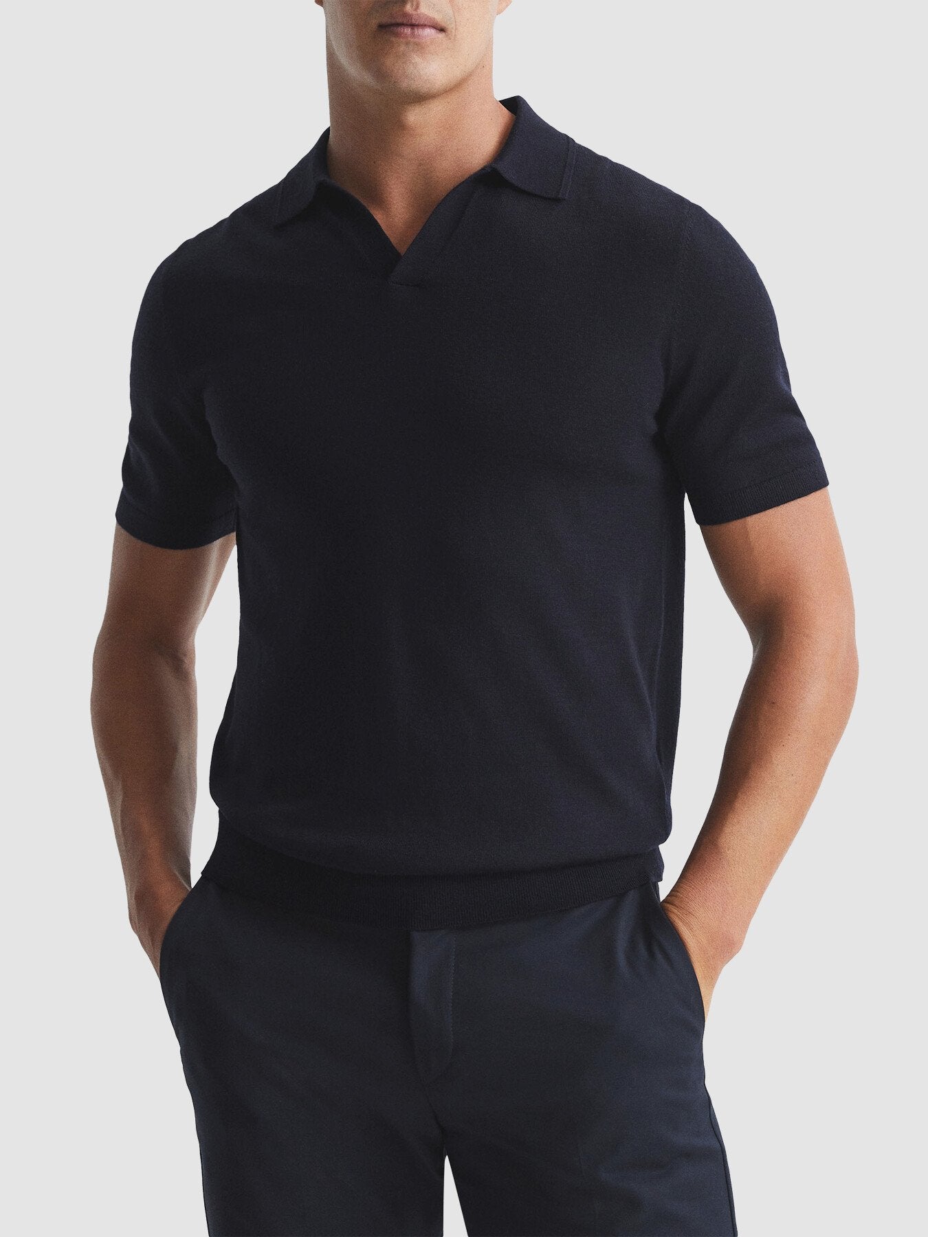 Duchie Merino Wool Open Collar Polo Shirt