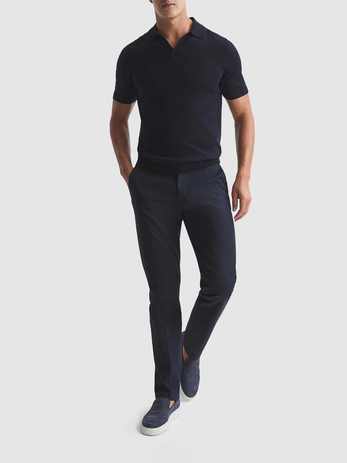 Duchie Merino Wool Open Collar Polo Shirt