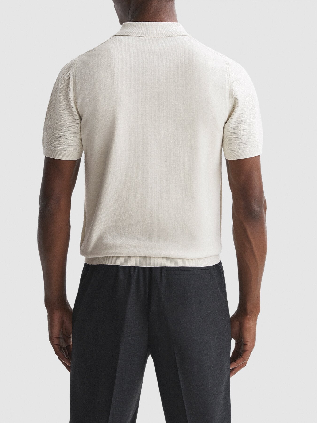 Walton Slim Fit Textured Zip Through T-Shirt