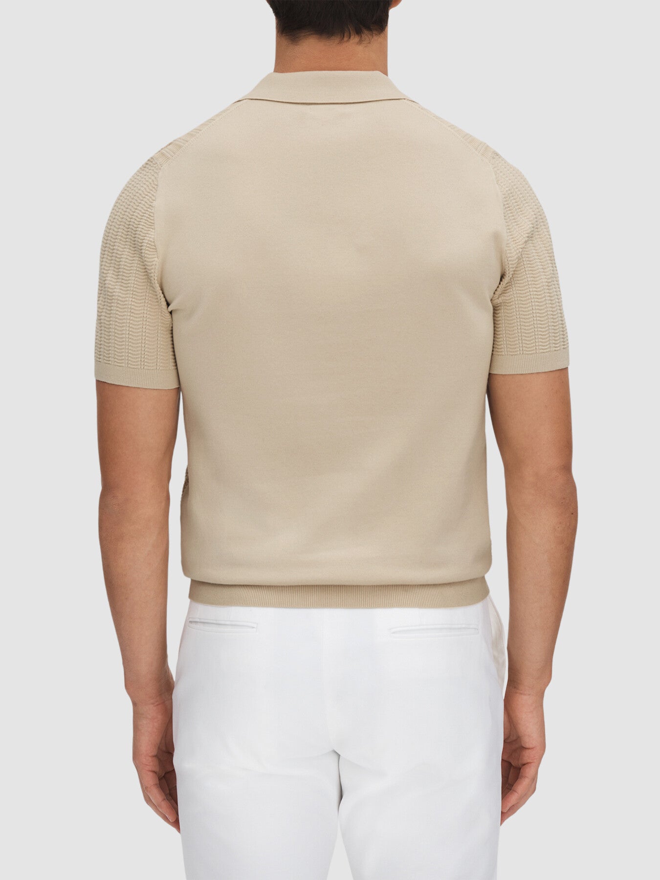 Mickey Textured Modal Blend Open Collar Shirt