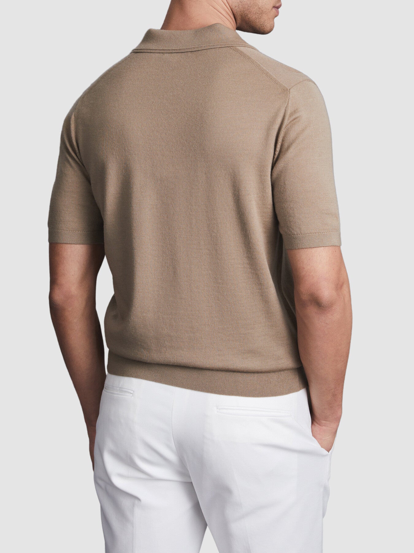 Duchie Merino Wool Open Collar Polo Shirt