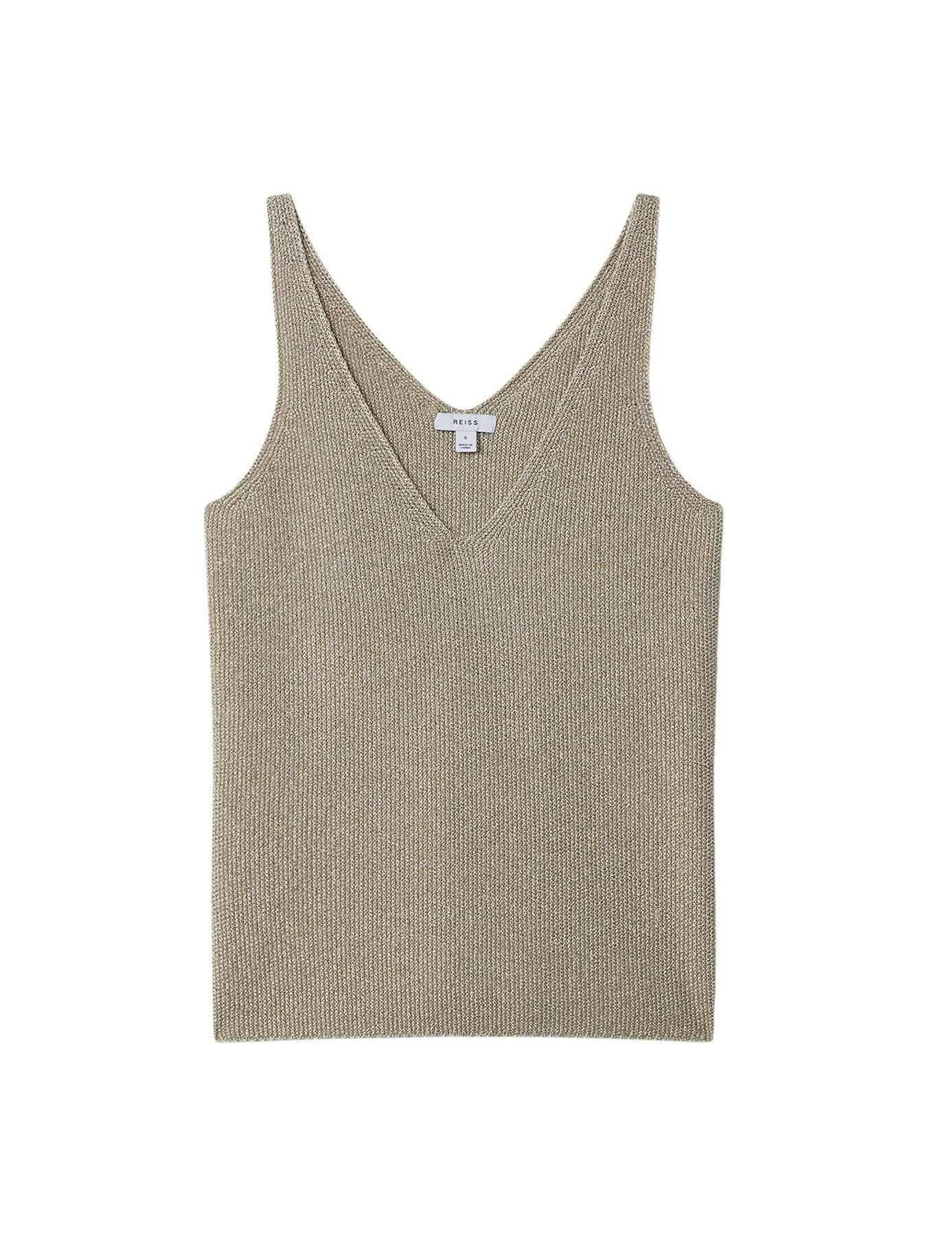 Mika Metallic V-Neck Vest Gold