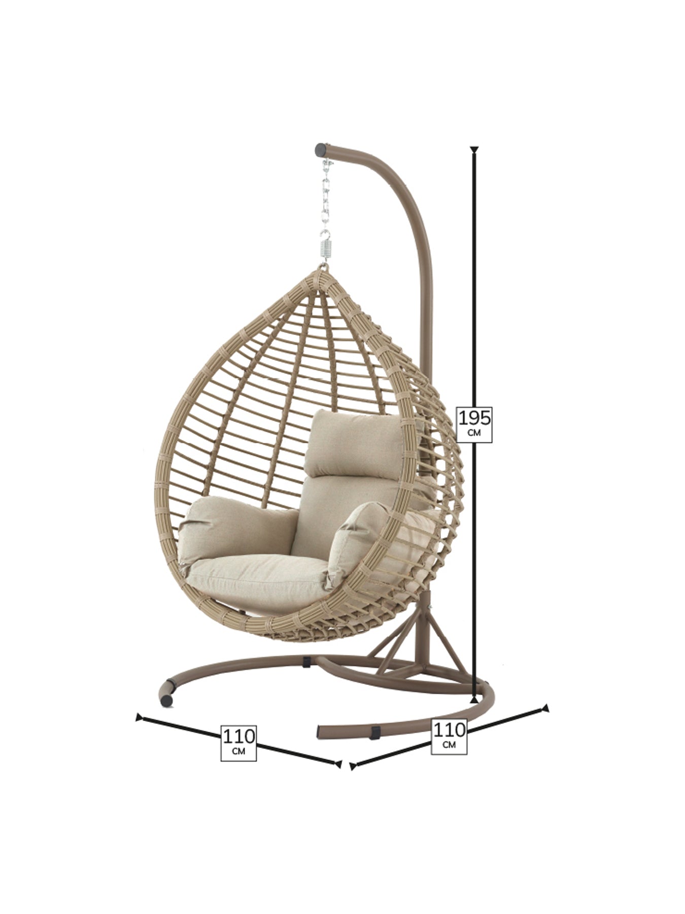 Chedworth Rattan Single Tulip Open Weave Hanging Cocoon