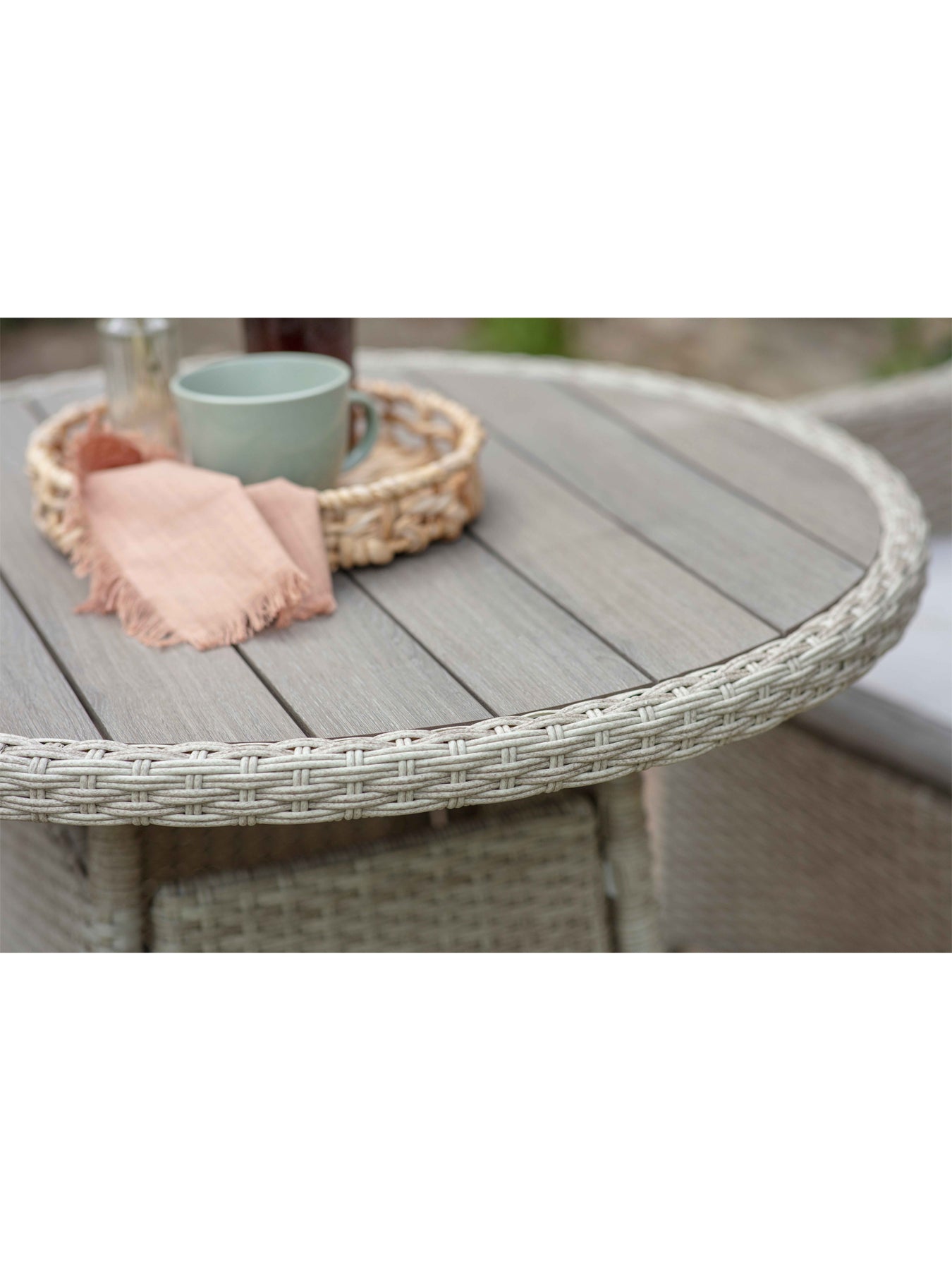 Tetbury Rattan 2 Seat Round Bistro Set with Tree-Free Top