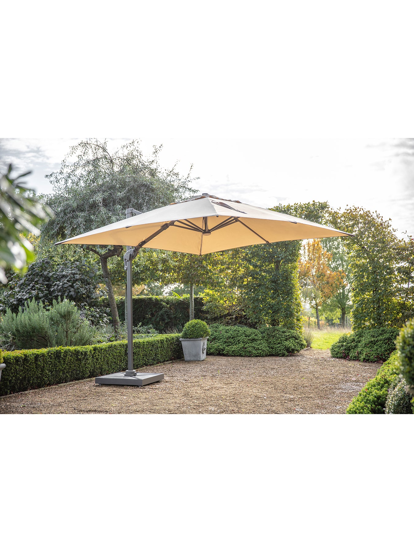 Truro 3M Sand Square Parasol with Granite Base