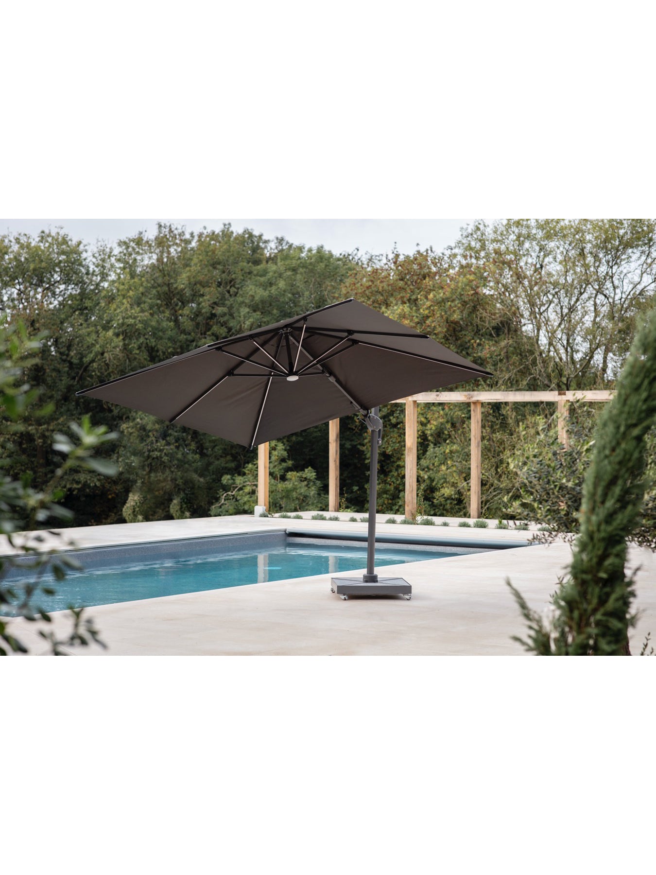 Truro Square Cantilever Parasol with LED Light & Cover