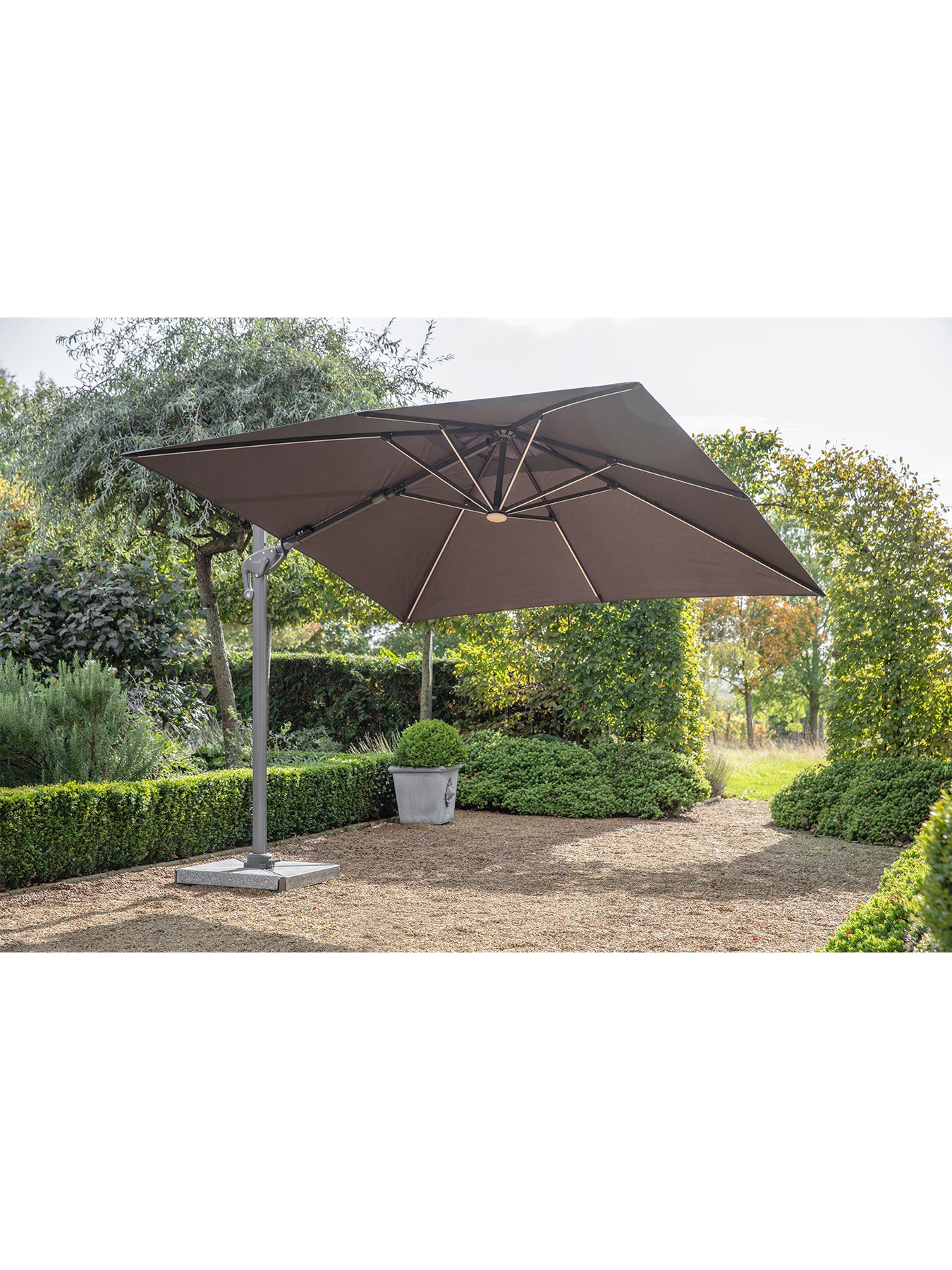 Truro Square Cantilever Parasol with LED Light & Cover