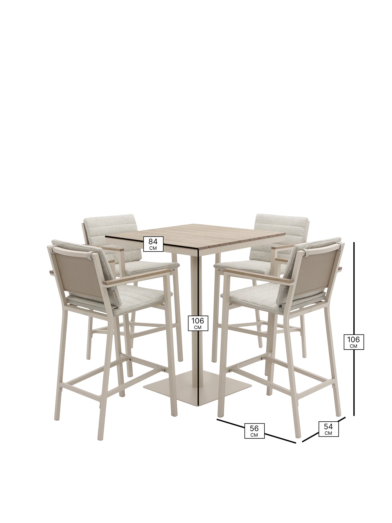 Zurich 4-Seater Garden Bar Set Mocha