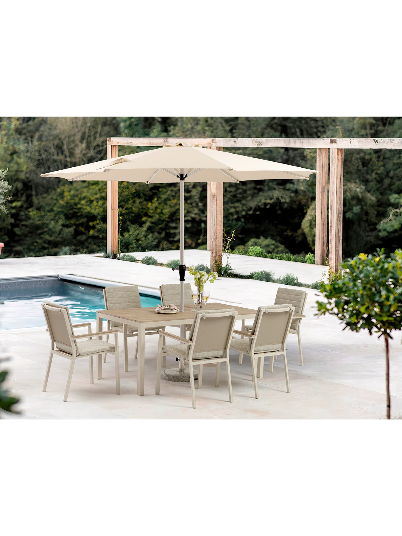 Zurich 6-Seater Garden Dining Set Mocha