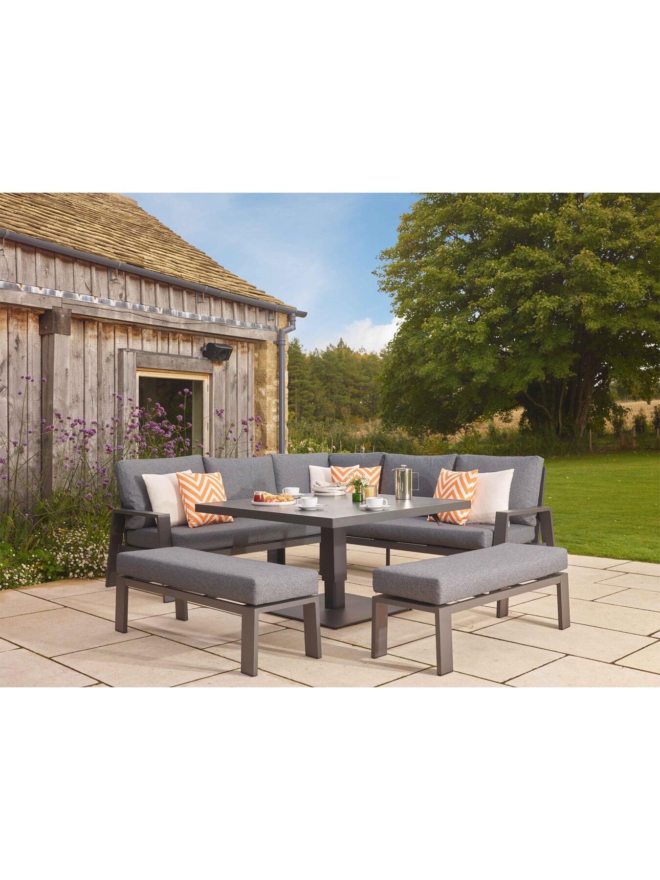 Amsterdam Dining Set with Adjustable Height Table, Corn