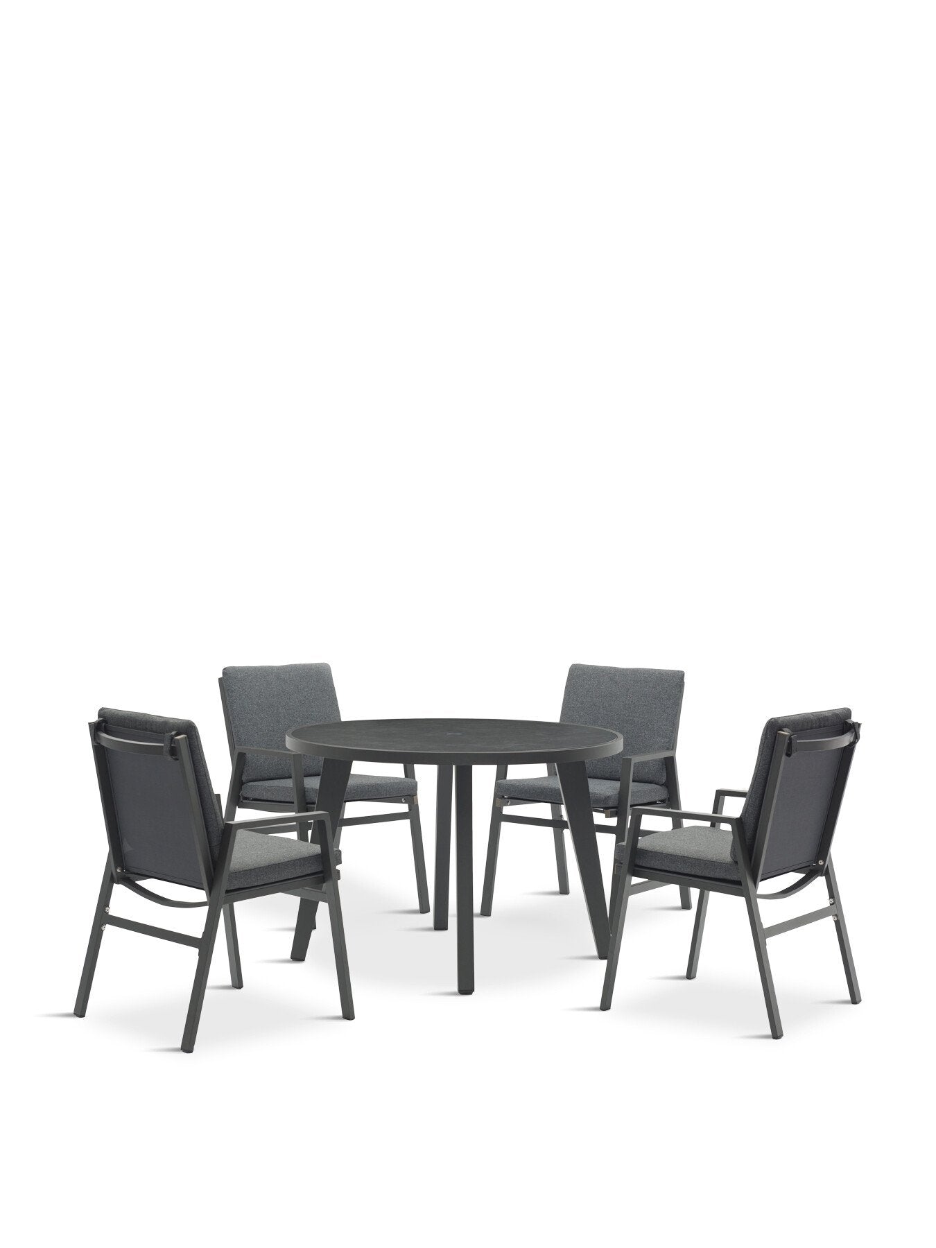 Amsterdam 4 Seat Dining Set with Round Dining Table, 4