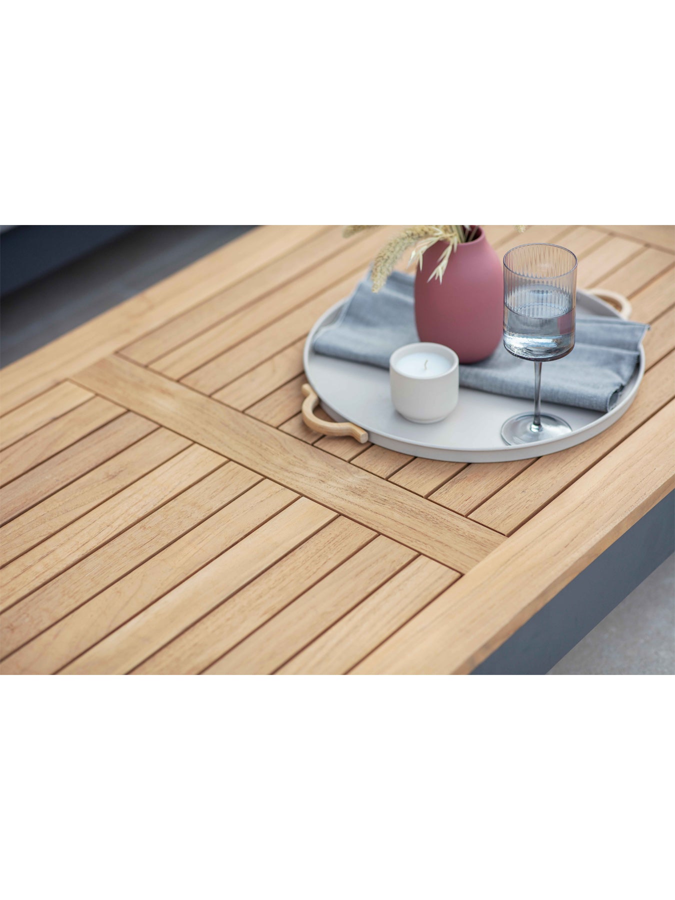 Vilamoura Modular Sofa with Rectangle Teak Coffee Table