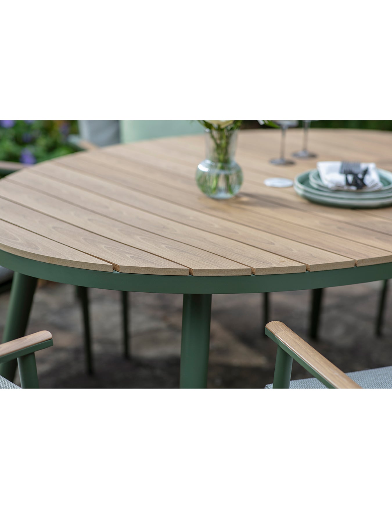 Wisley 6-Seater Garden Dining Set Sage
