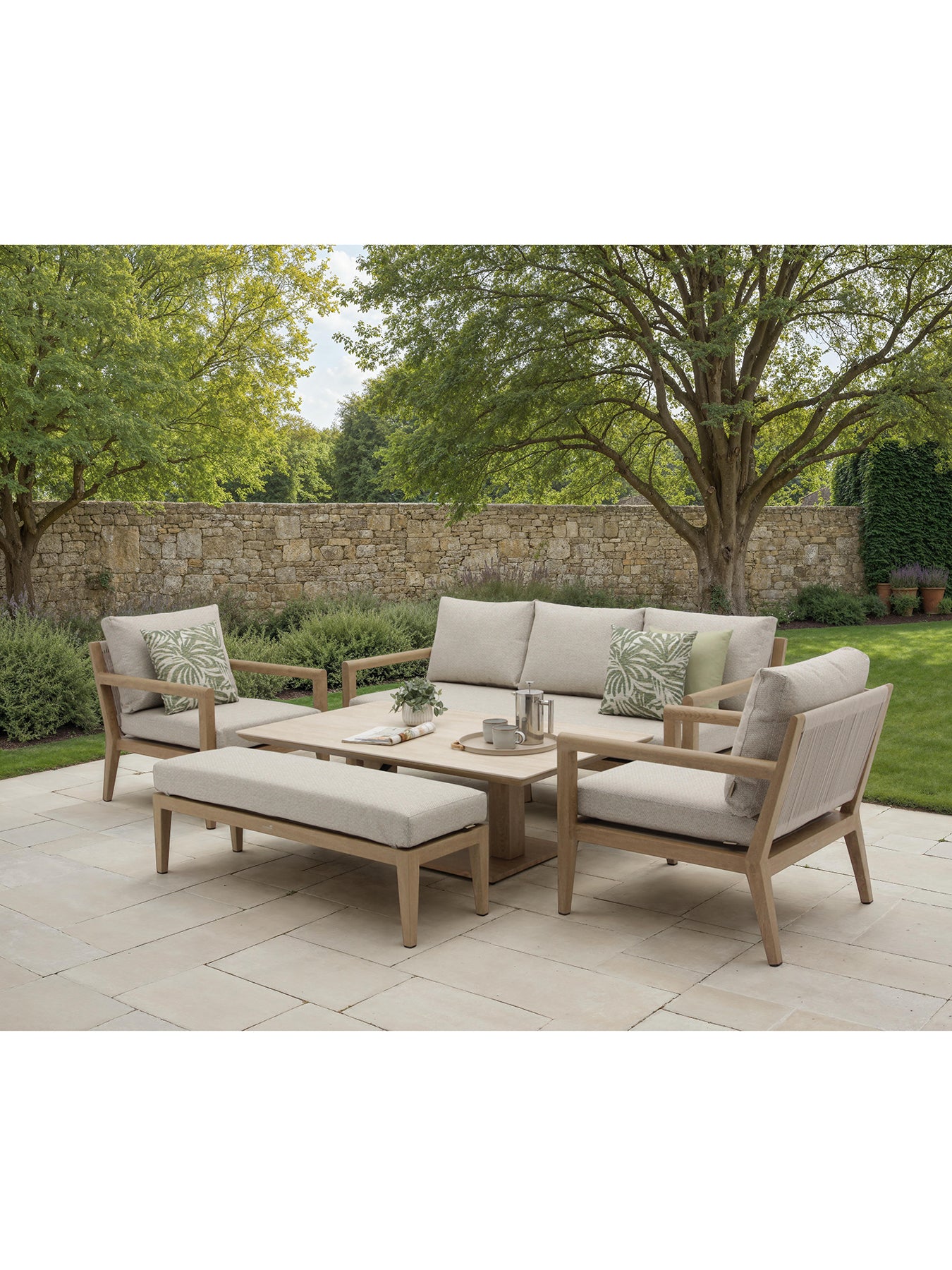 Maine 8-Seater Garden Lounge Set Cream