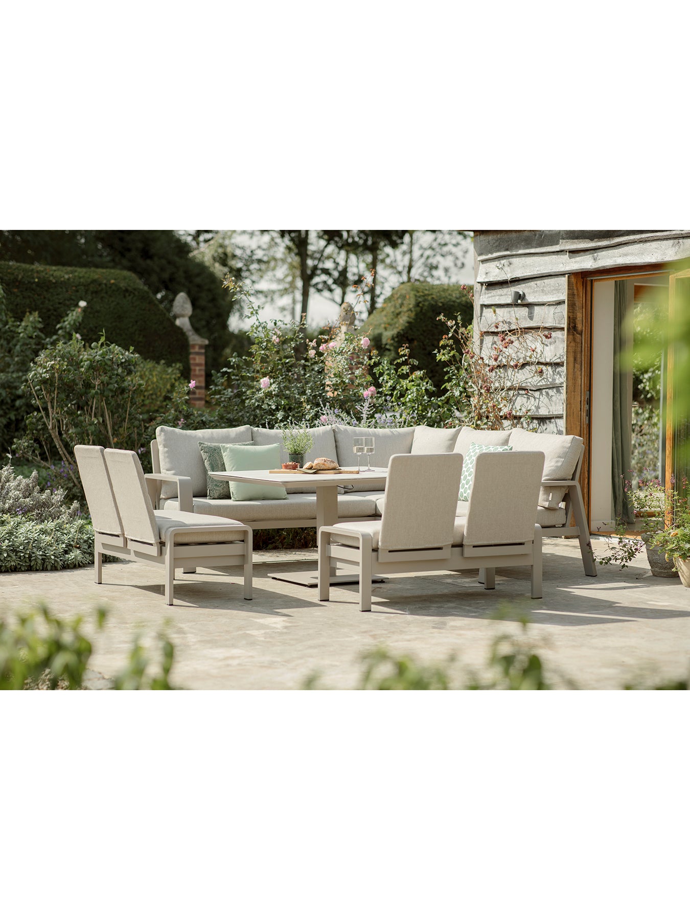 Prague 8-Seater Garden Lounge Set Latte