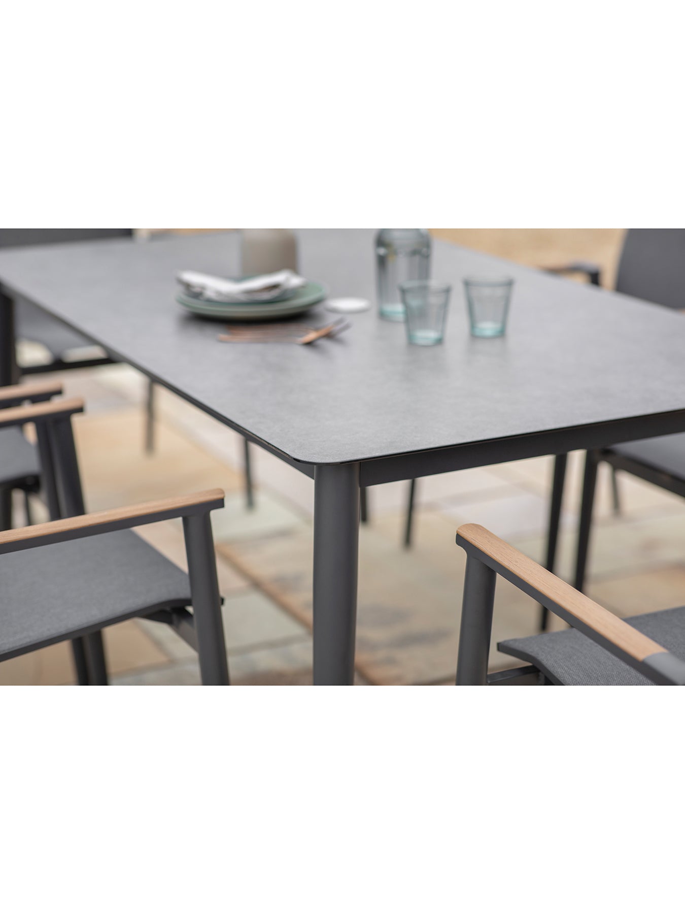 Sofia 6 Seat Garden Dining Set Anthracite