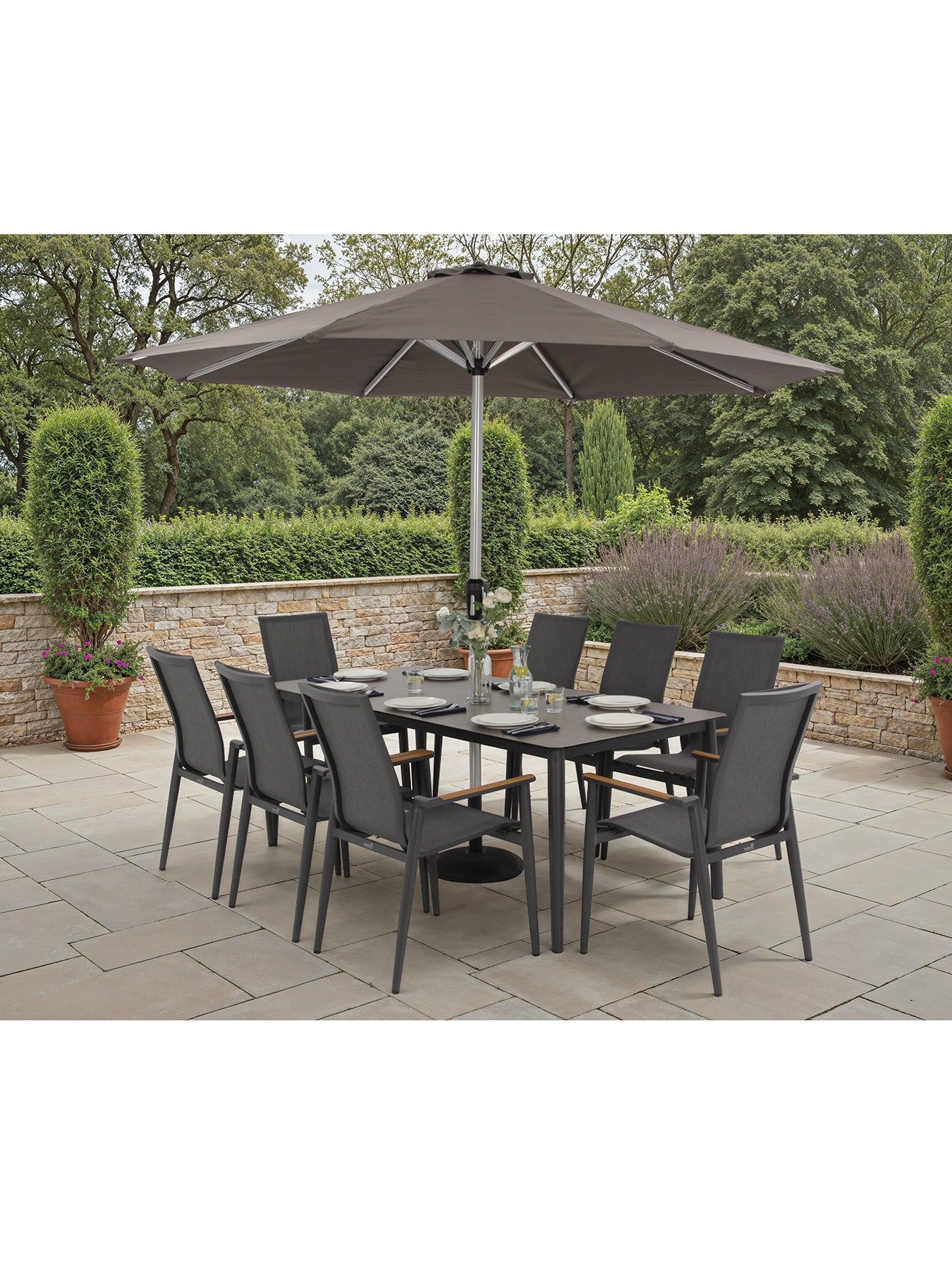 Sofia 8 Seat Garden Dining Set Anthracite